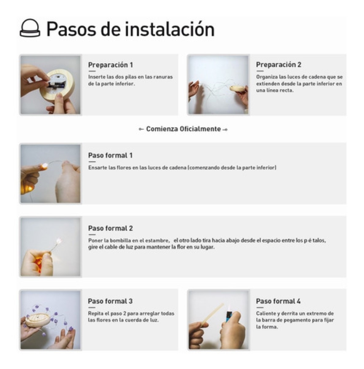 Lámpara Led De Noche, Romántica, De Tulipán, Para Armar color 01