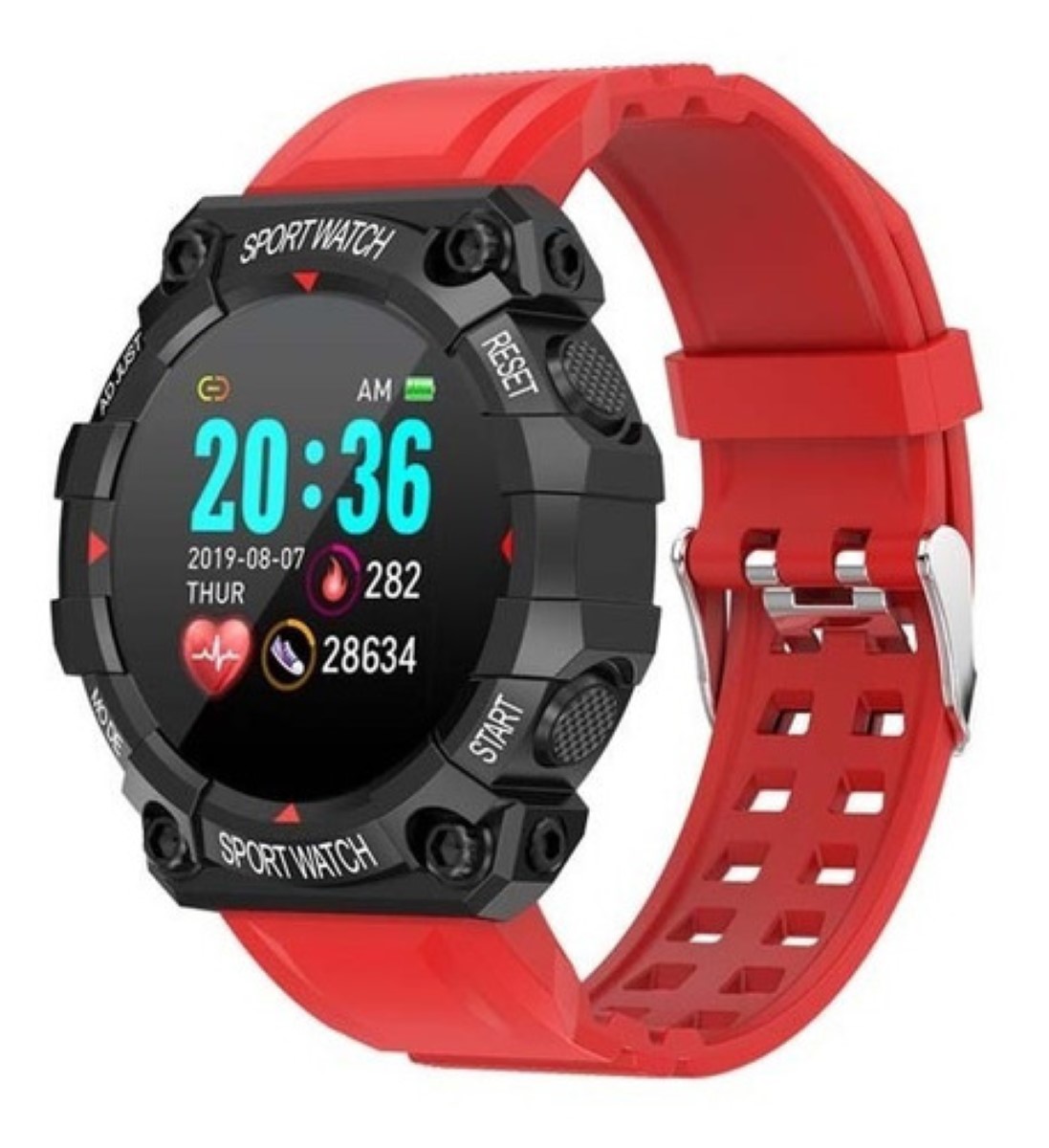 Reloj Inteligente Fd68 Smartwatch Diseño Tipo Uso Rudo Rojo