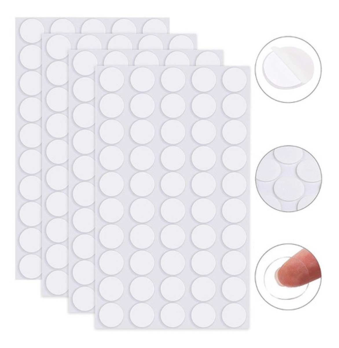 540 Adhesivos De Doble Cara Puntos Redondos Transparentes | Meses Sin