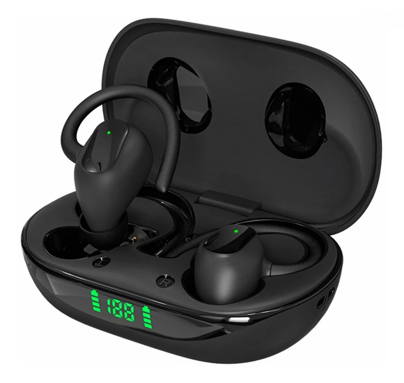 Audífonos inalámbricos deportivos con Bluetooth y micrófono, negros