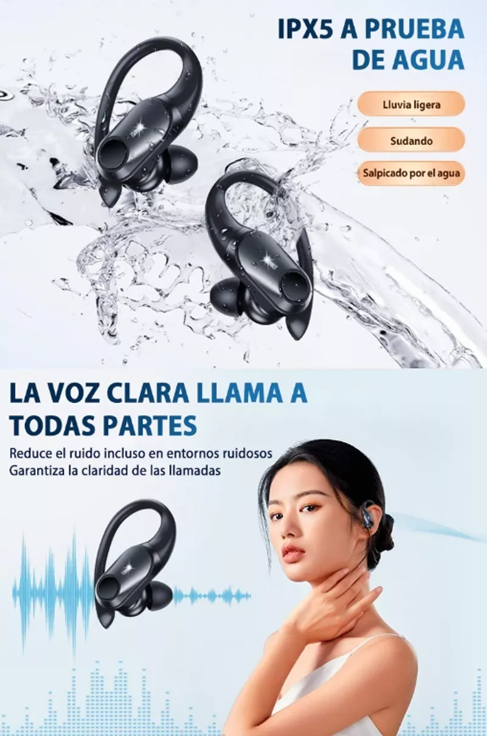 Audífonos X10 Pro-Bluetooth Deportivos In Ear Negros