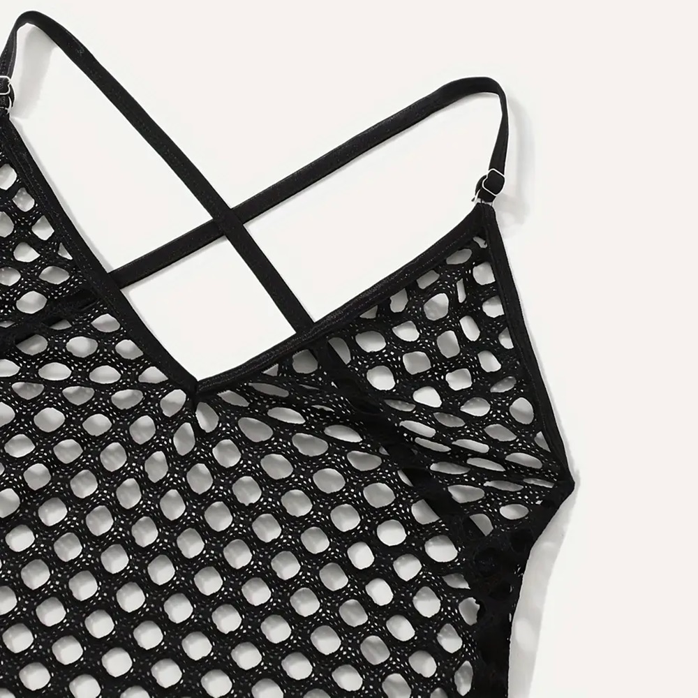 Body de red sin mangas sexy