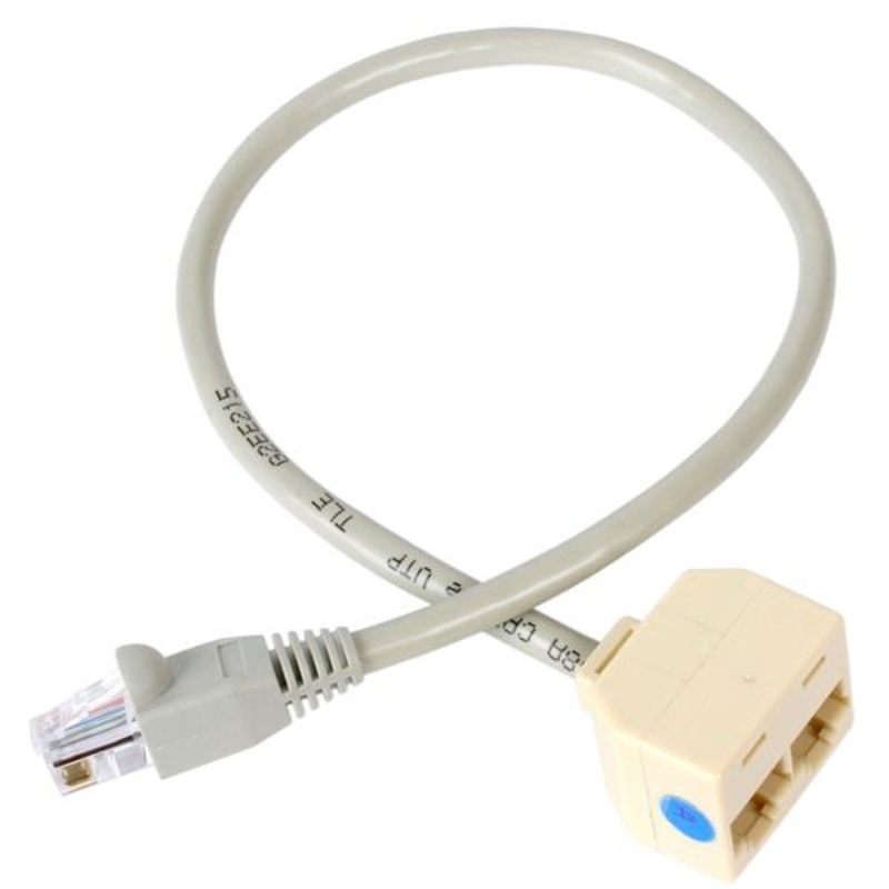 Cable Adaptador Multiplicador Divisor Splitter RJ-45 de 2X Hembra a 1X Macho