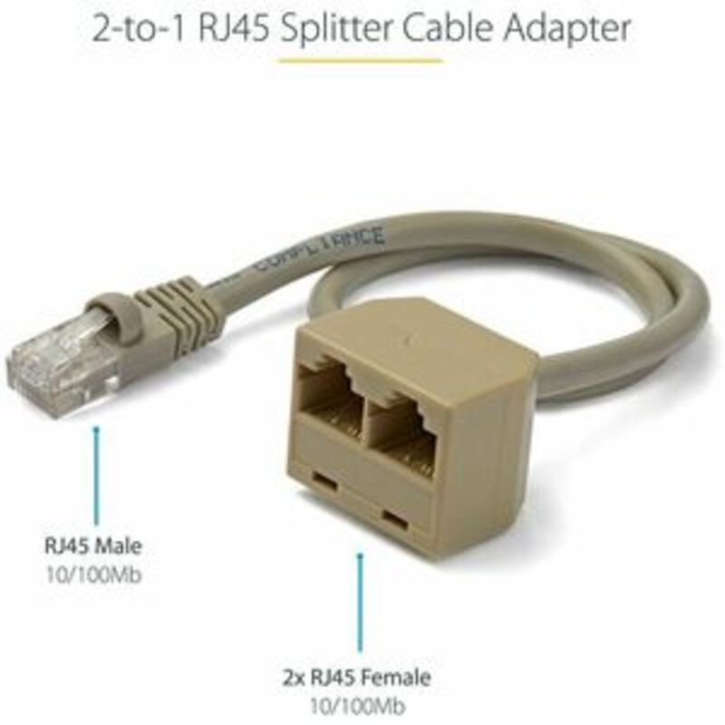 Cable Adaptador Multiplicador Divisor Splitter RJ-45 de 2X Hembra a 1X Macho