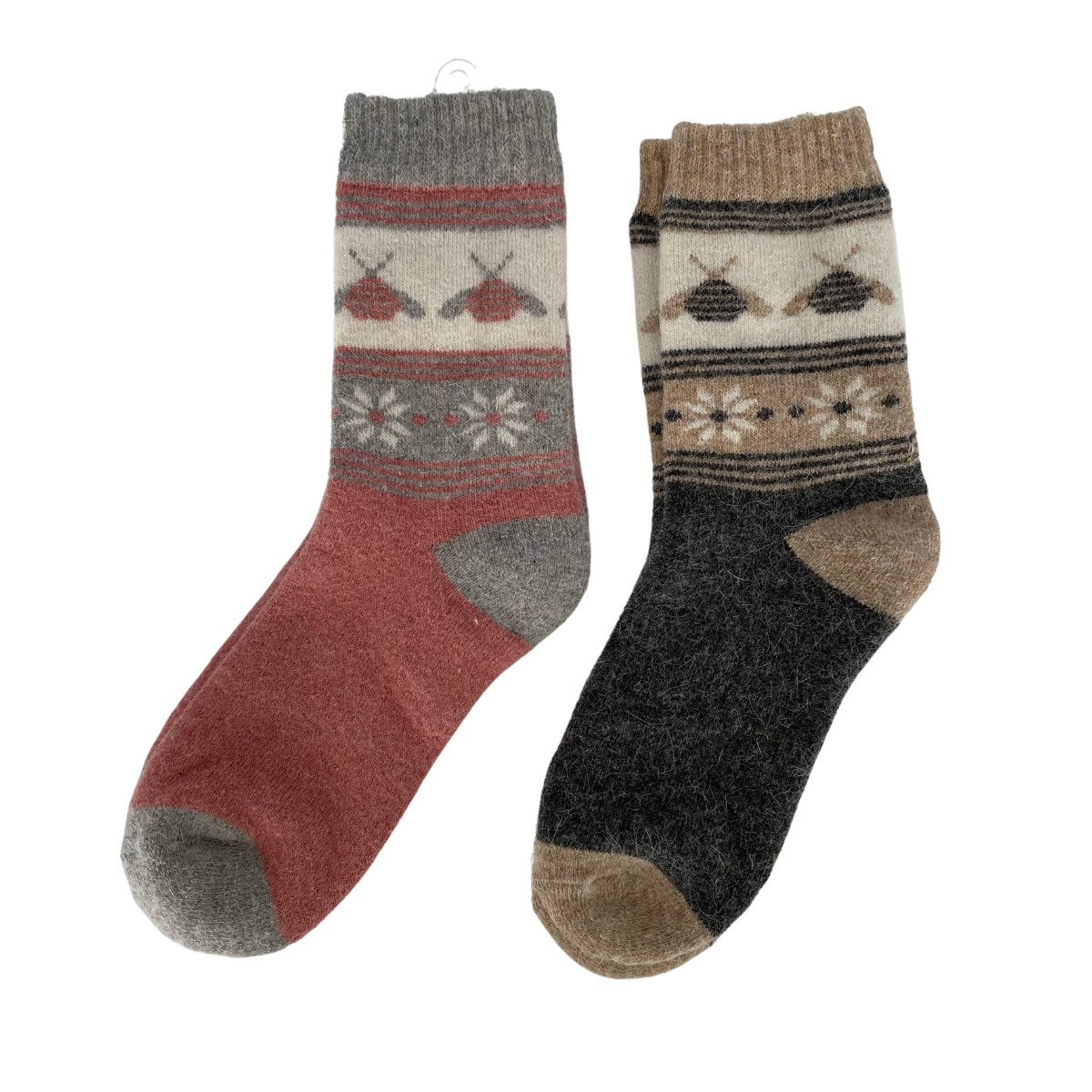 LOQUIERO 2PACK CALCETINES INVERNALES NAVIDEÑOS GRIS Y ROSA