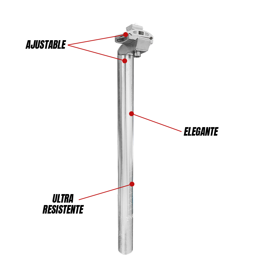 Poste De Asiento Mtb Para Bicicleta Con Broche 27.2x400mm Plateado