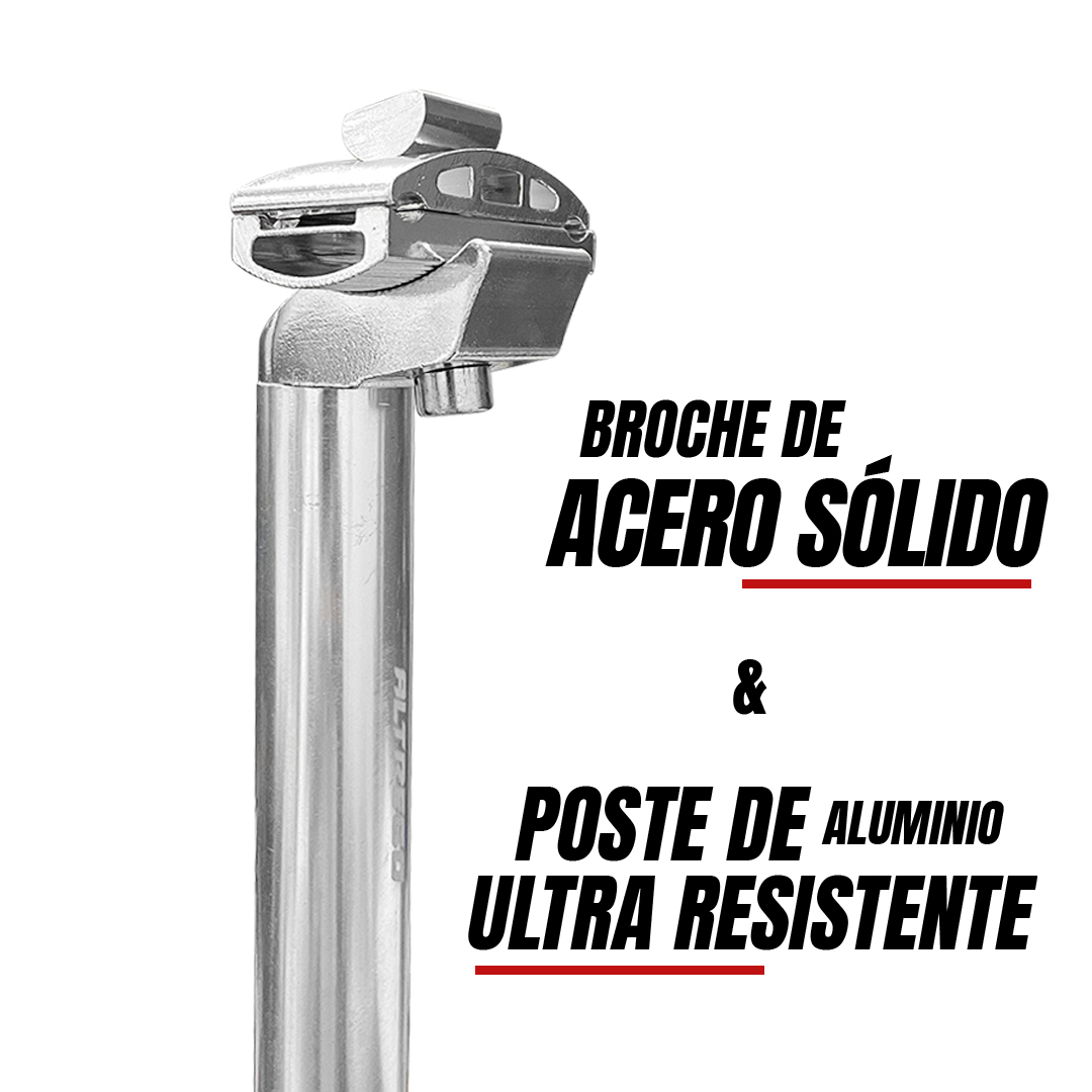 Poste De Asiento Mtb Para Bicicleta Con Broche 27.2x400mm Plateado