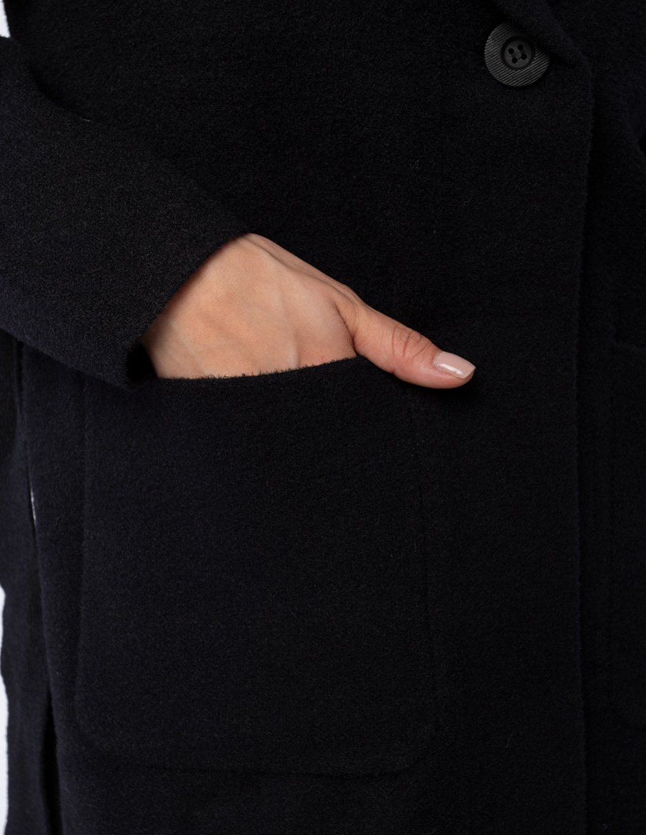 ABRIGO EN TEJIDO DE SUÉTER CON ESCOTE V ABOTONADO CON CINTURÓN PARA MUJER GENERRA 