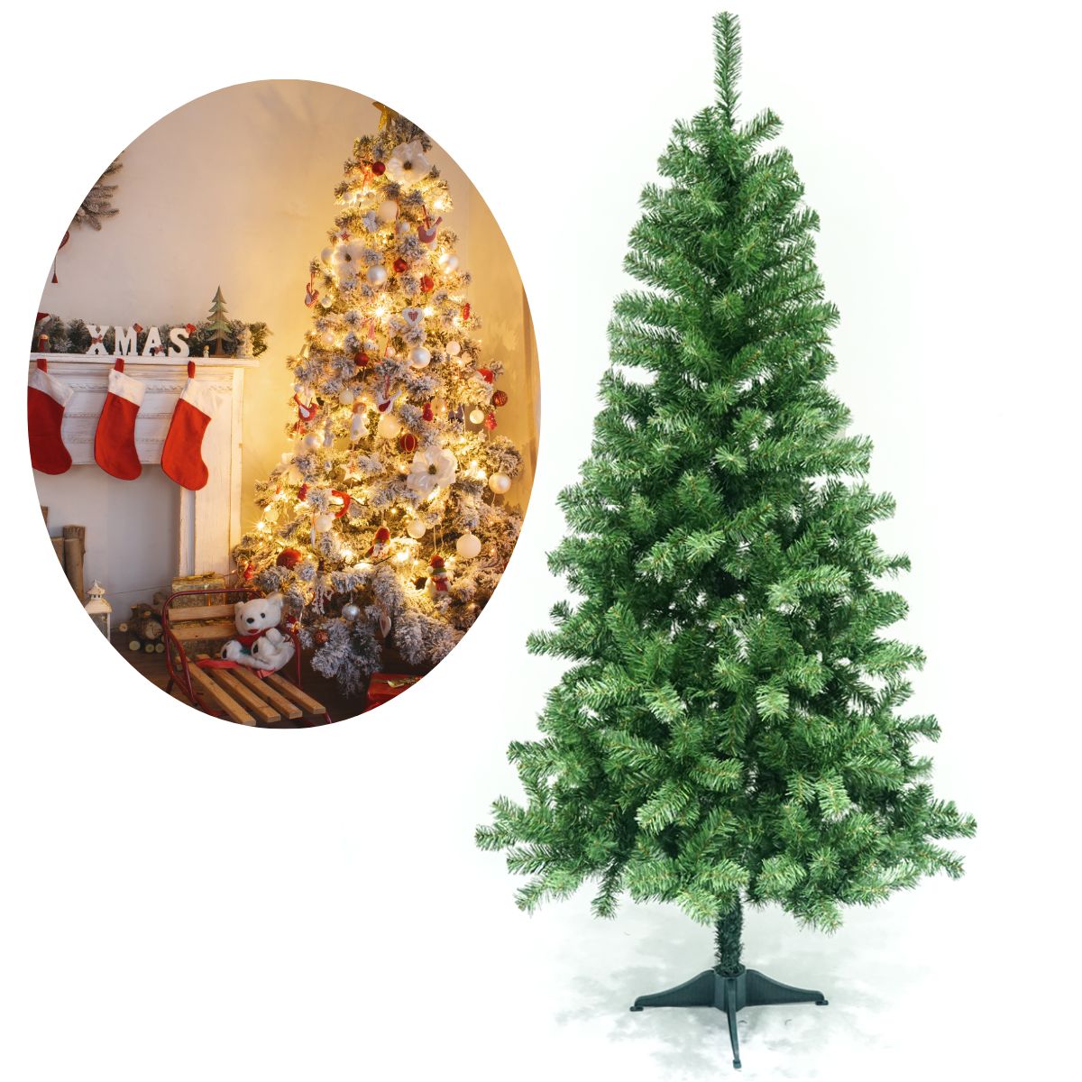 Árbol De Navidad Frondoso Artificial 1.80m Verde Eso QuieroMx