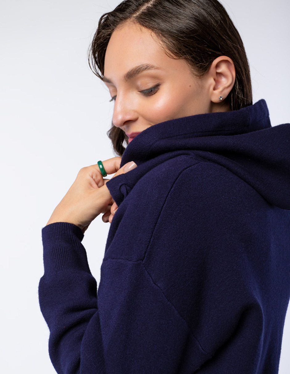 SUDADERA DE SUÉTER ABIERTA CON GORRO PARA MUJER GENERRA