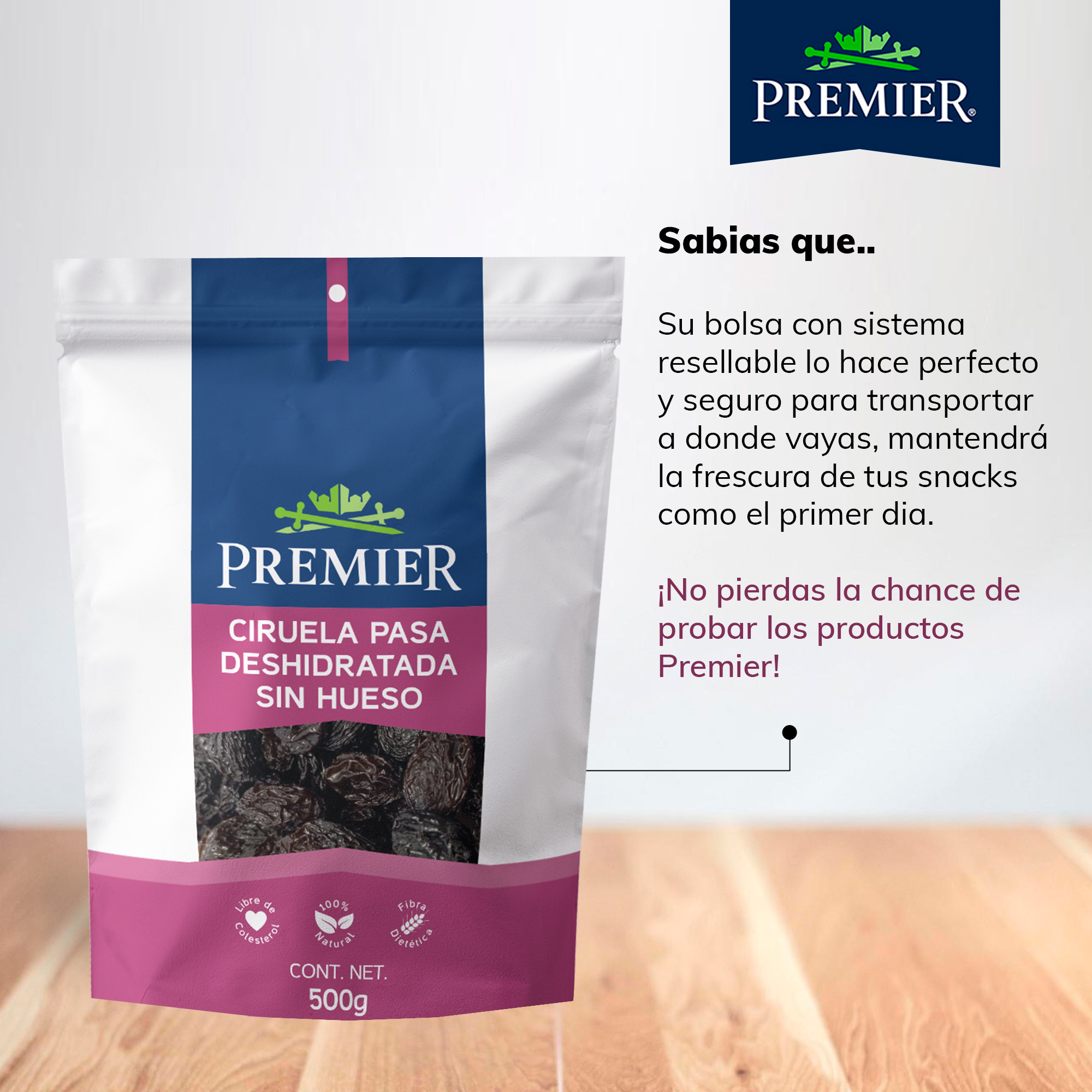 Ciruela Pasa Sin Hueso - 500gr |100% Natural | Frutos Secos