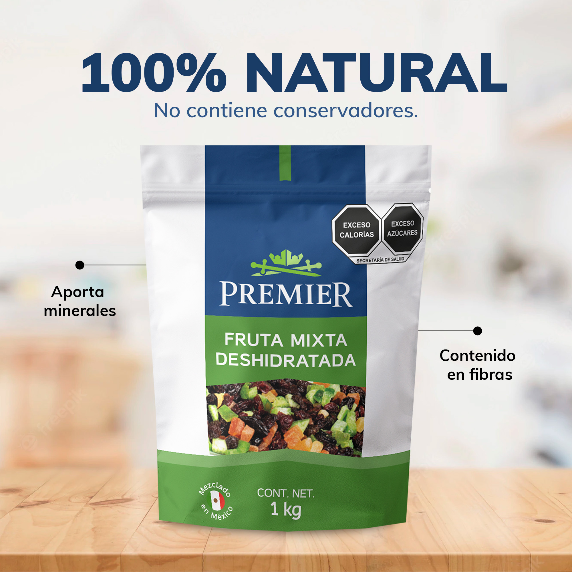 Fruta Deshidratada Mixta - 1kg | 100% Natural