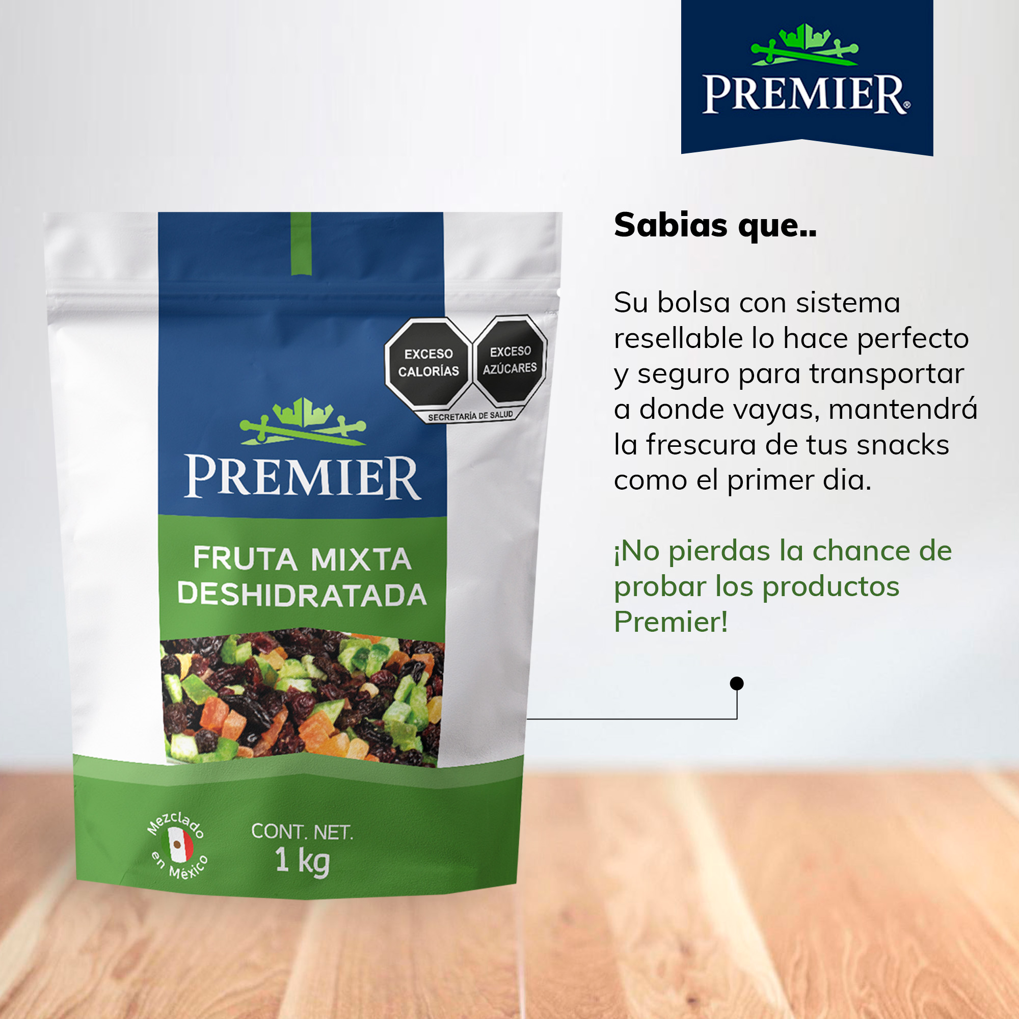 Fruta Deshidratada Mixta - 1kg | 100% Natural