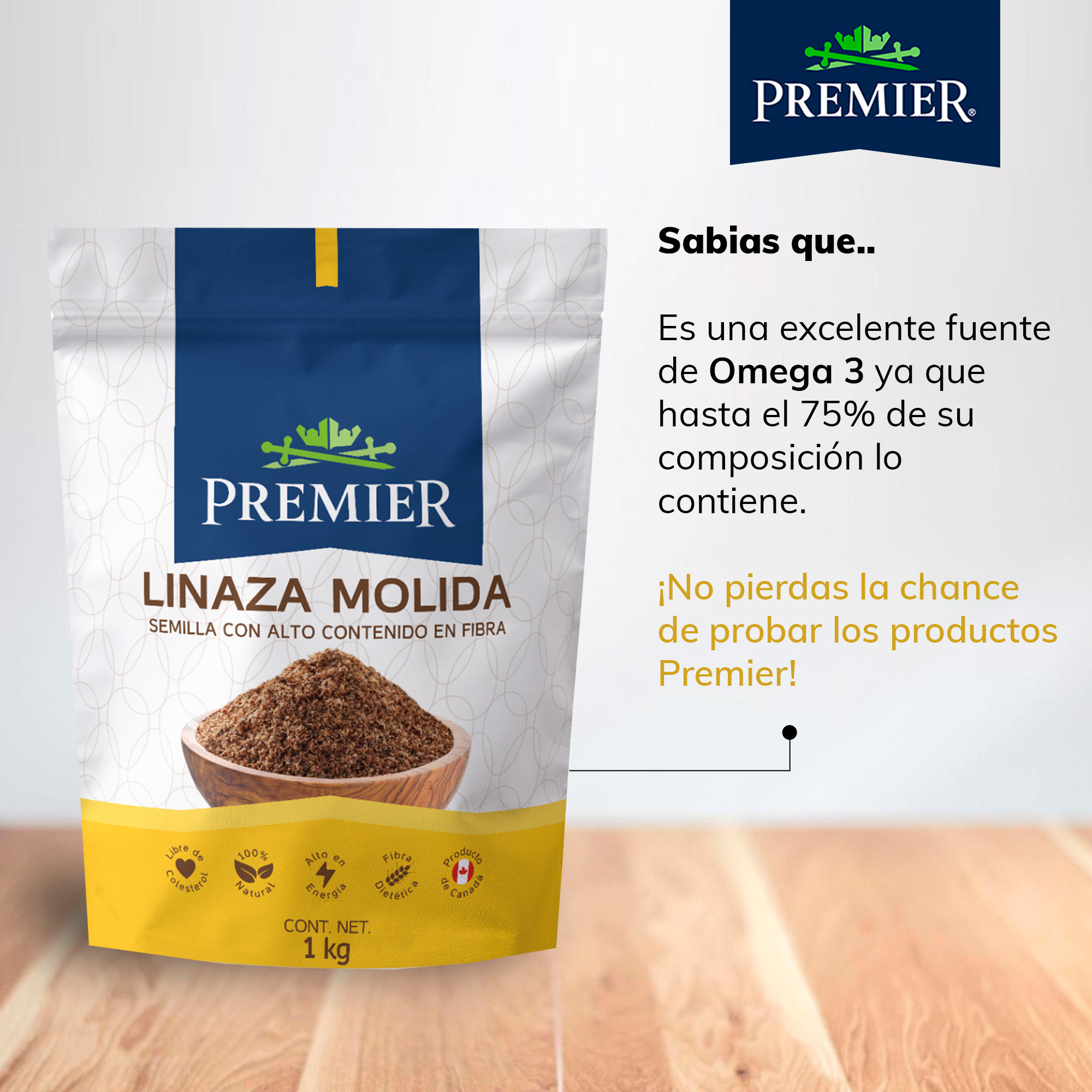 Linaza Canadiense Molida 100% Natural 1Kg