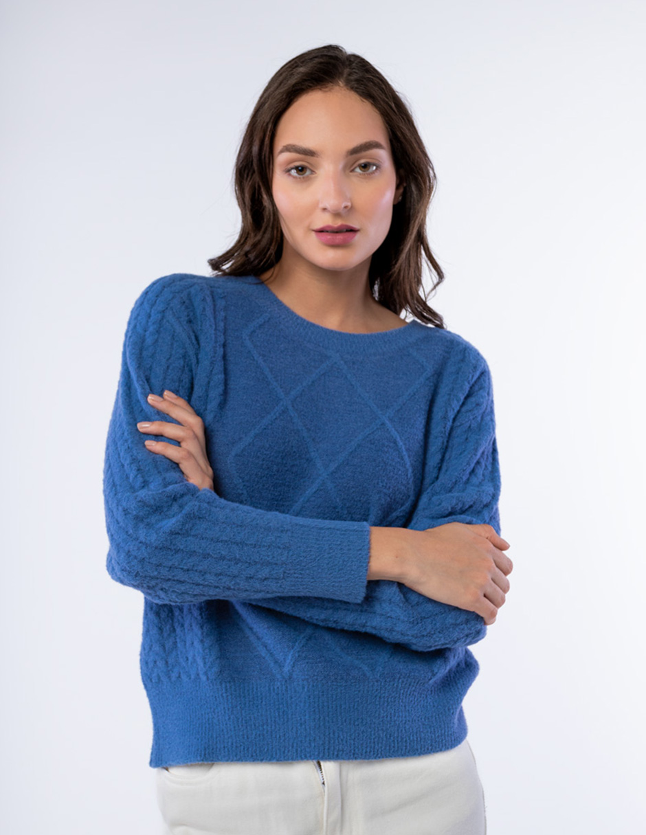 SUÉTER AFELPADO CON TEJIDO TRENZADO PARA MUJER GENERRA
