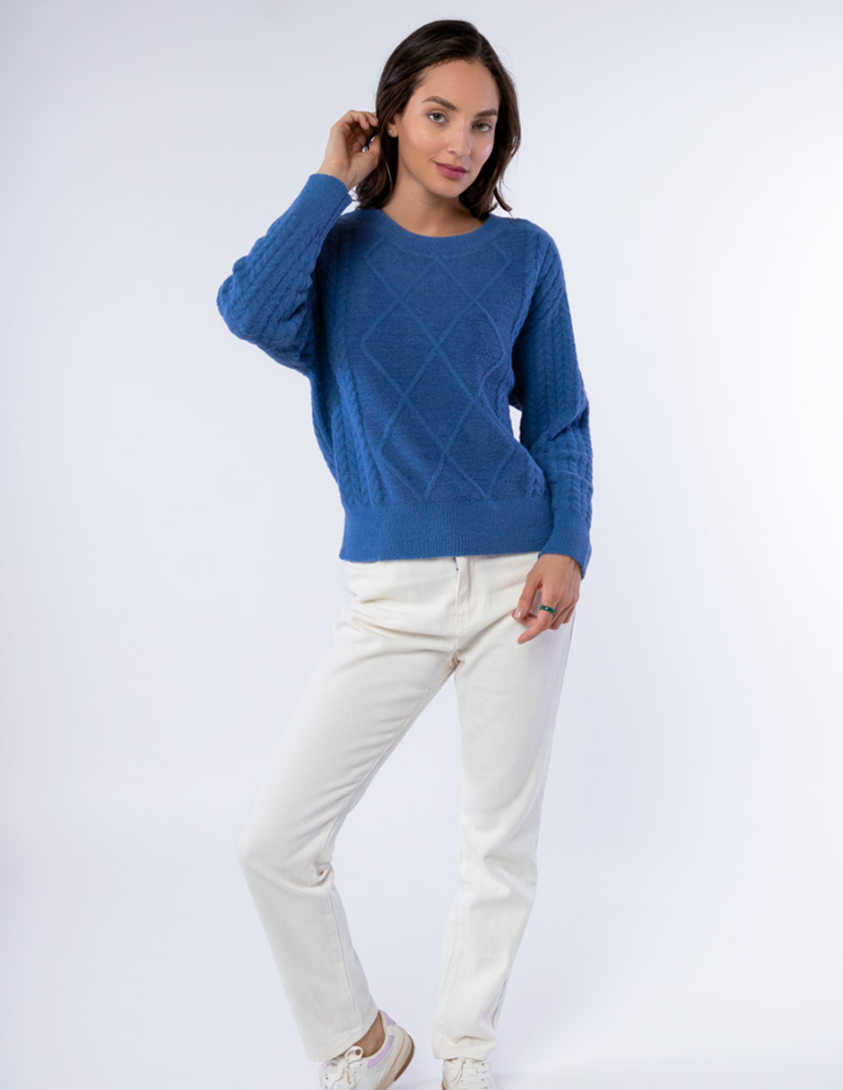 SUÉTER AFELPADO CON TEJIDO TRENZADO PARA MUJER GENERRA