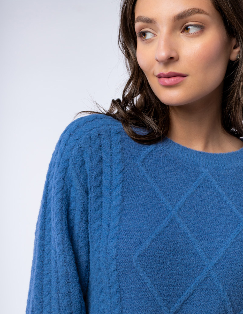 SUÉTER AFELPADO CON TEJIDO TRENZADO PARA MUJER GENERRA