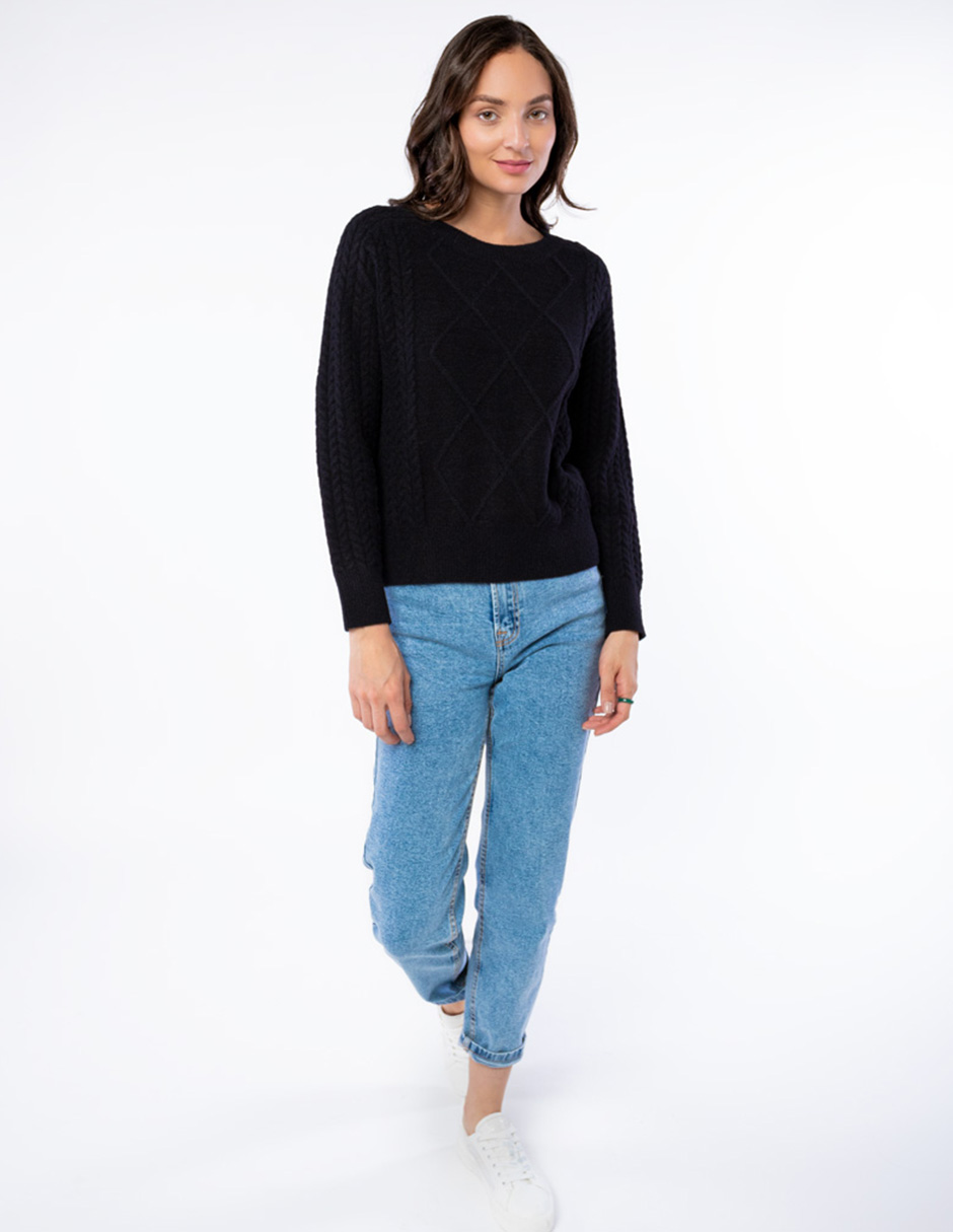 SUÉTER AFELPADO CON TEJIDO TRENZADO PARA MUJER GENERRA