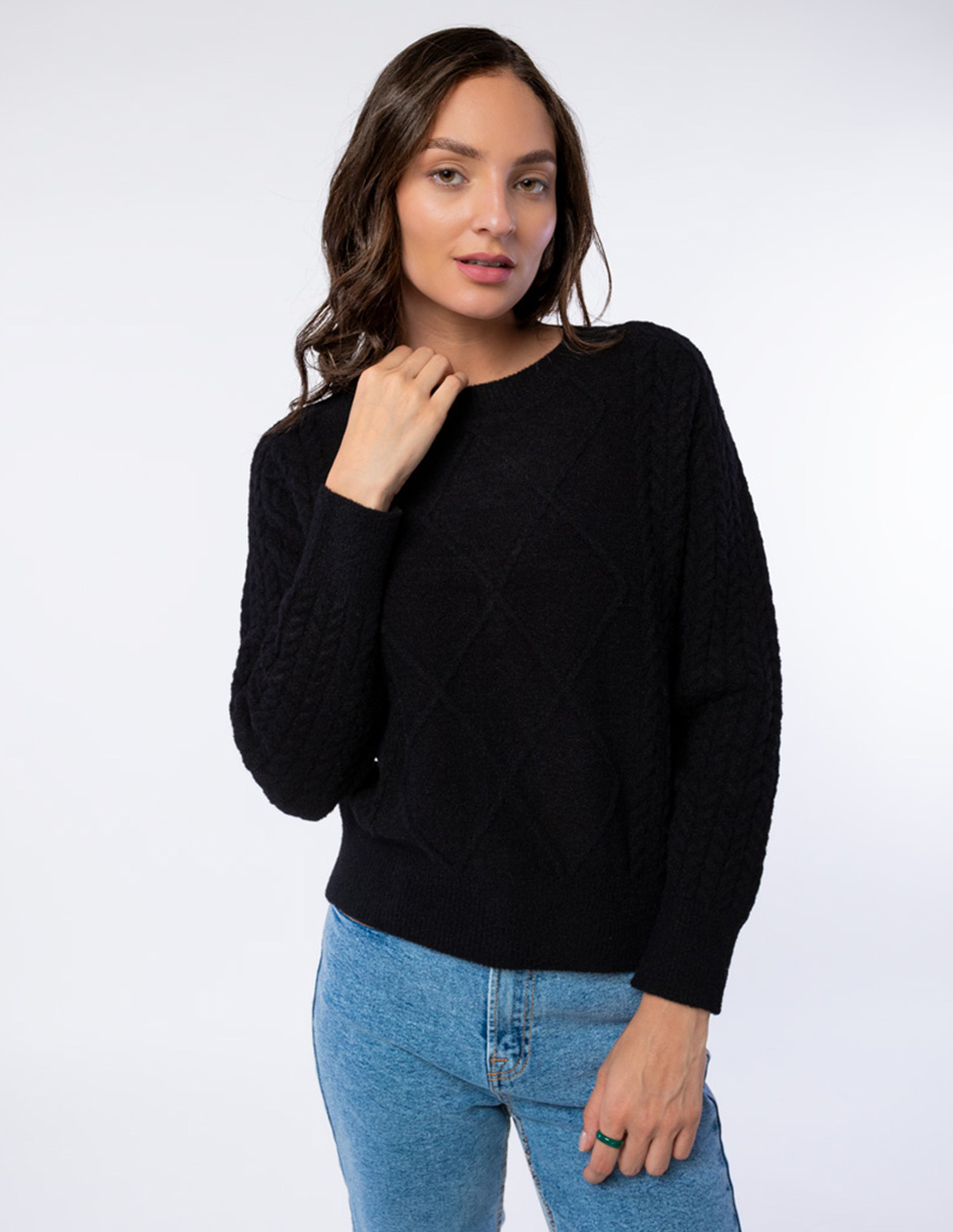 SUÉTER AFELPADO CON TEJIDO TRENZADO PARA MUJER GENERRA