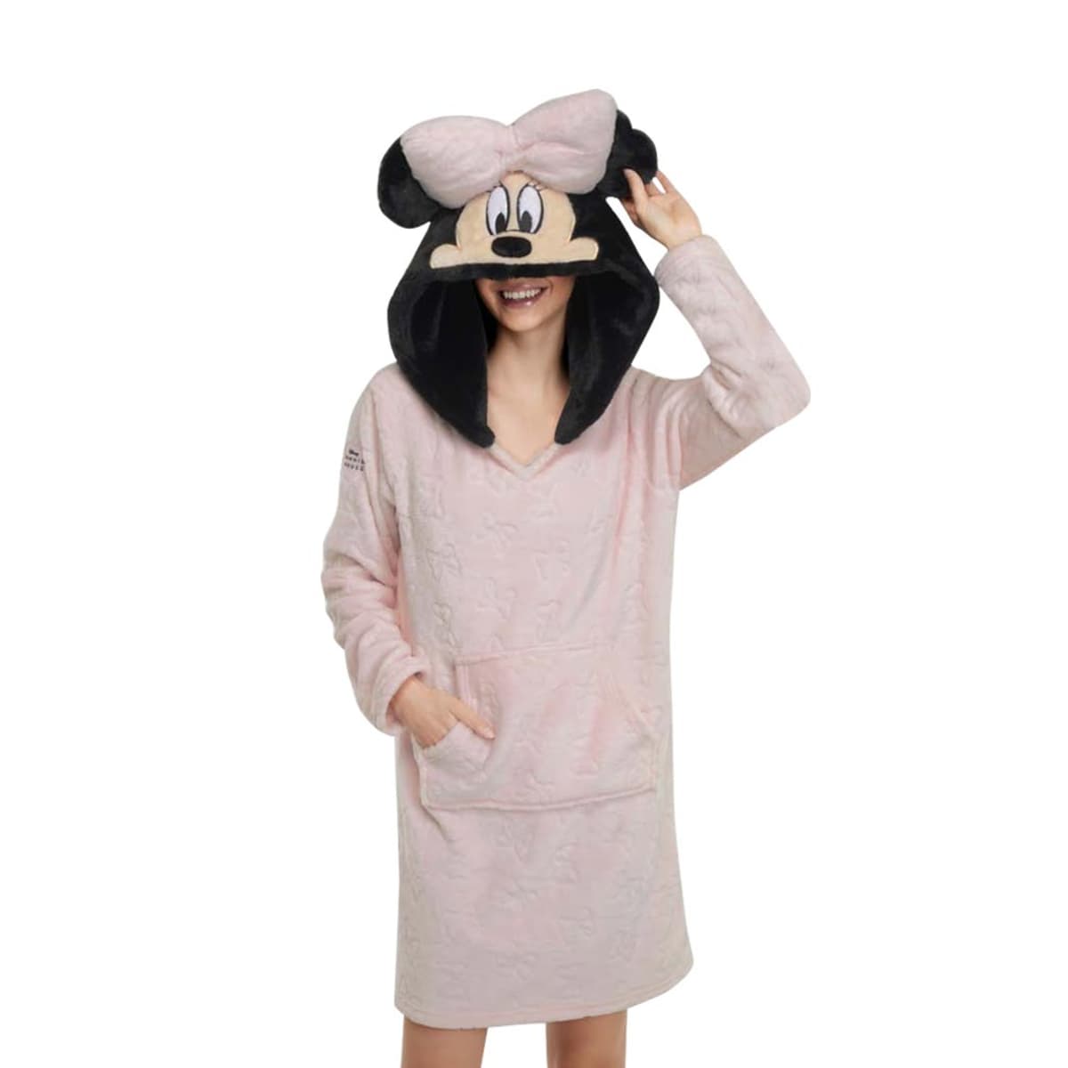 Camisón rosa estampado de Minnie Mouse con capucha, mod. 1091544