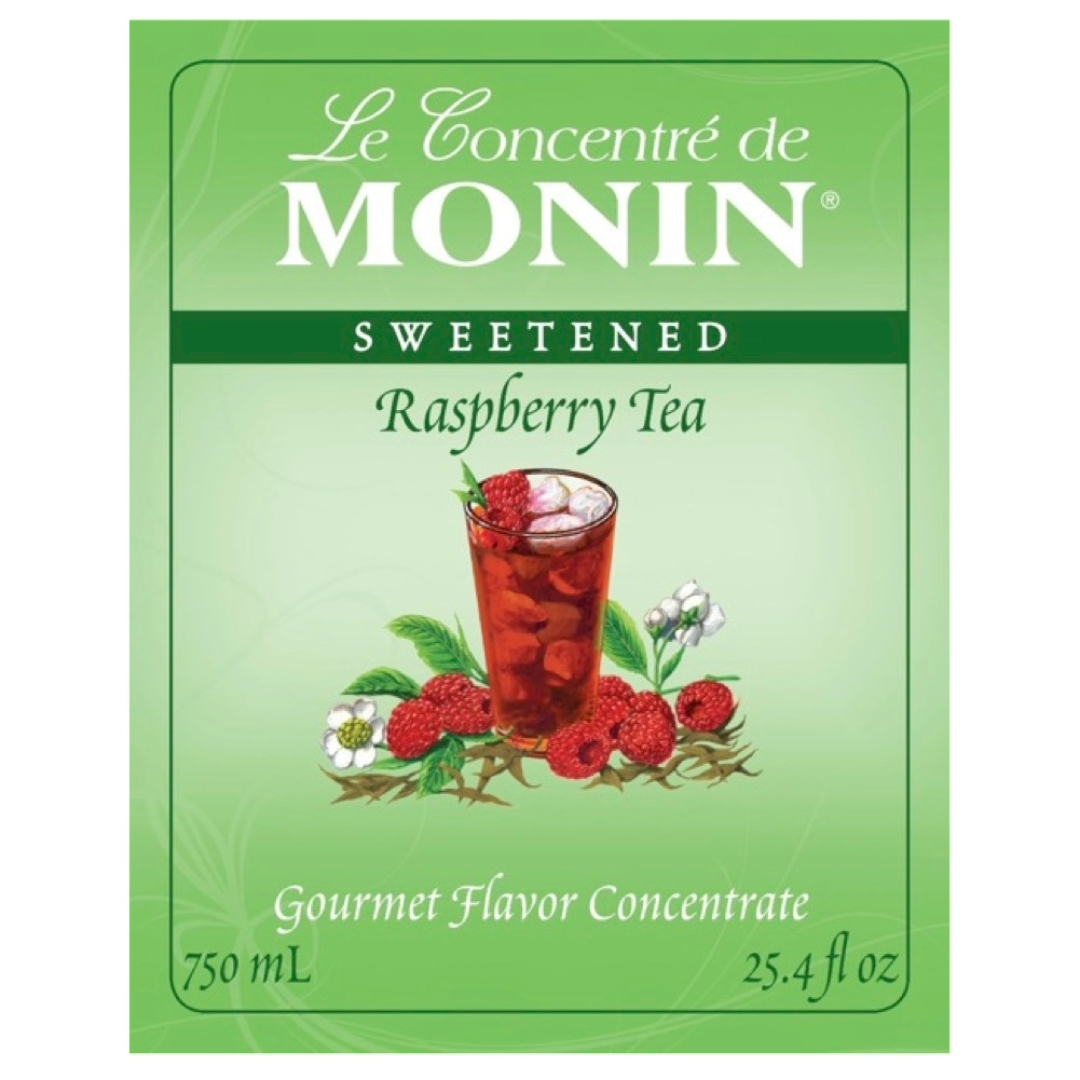 Monin Jarabe de Té de Frambuesa - Raspberry Tea en botella de Vidrio de 750 ml.