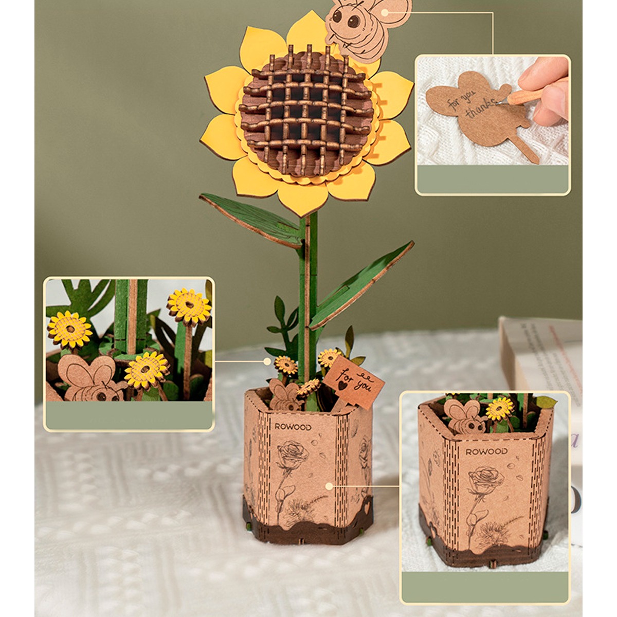 Rompecabezas de Madera 3d Girasol.