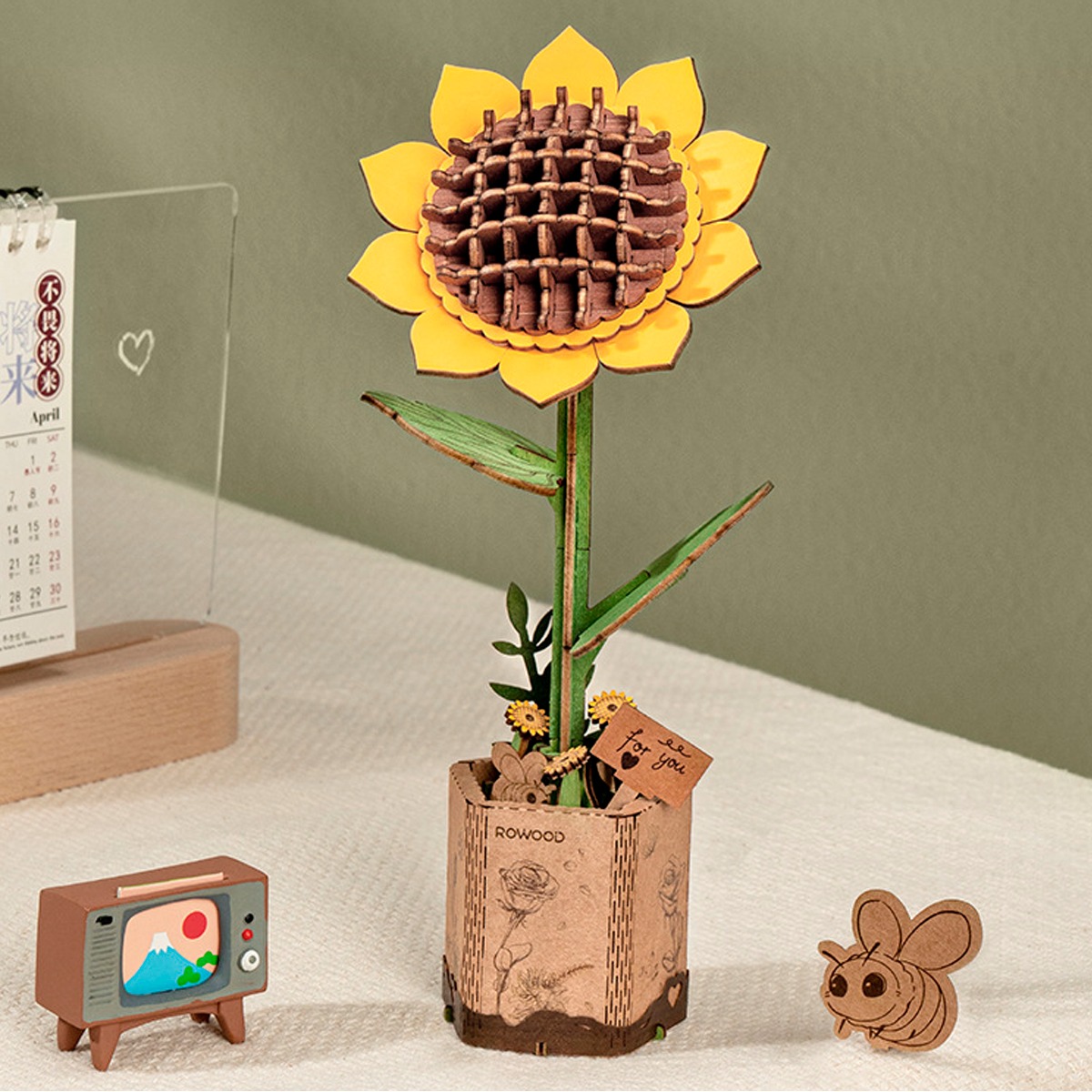 Rompecabezas de Madera 3d Girasol.