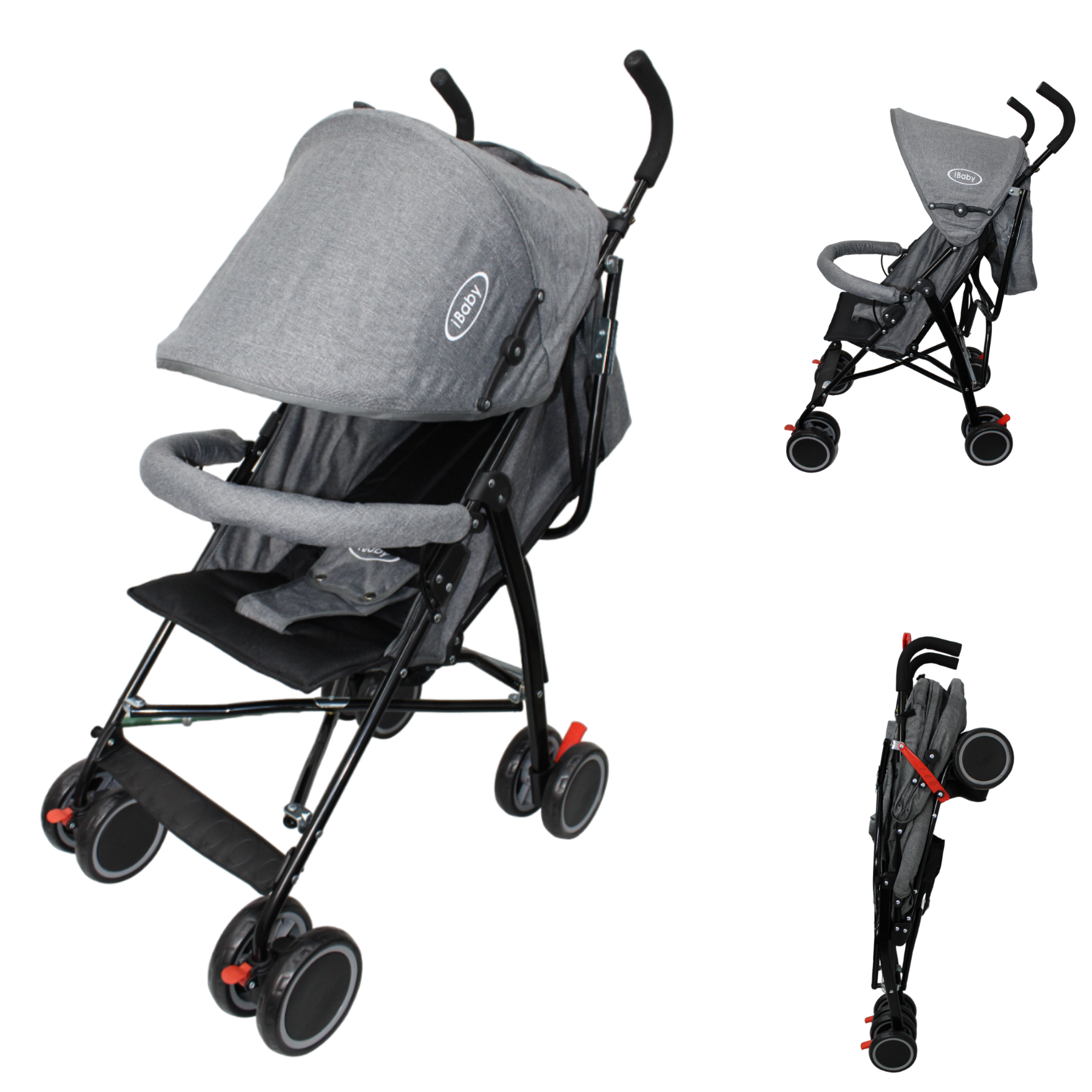 Carriola De Bastón Plegable Para Bebé Lucé Ibaby - Gris