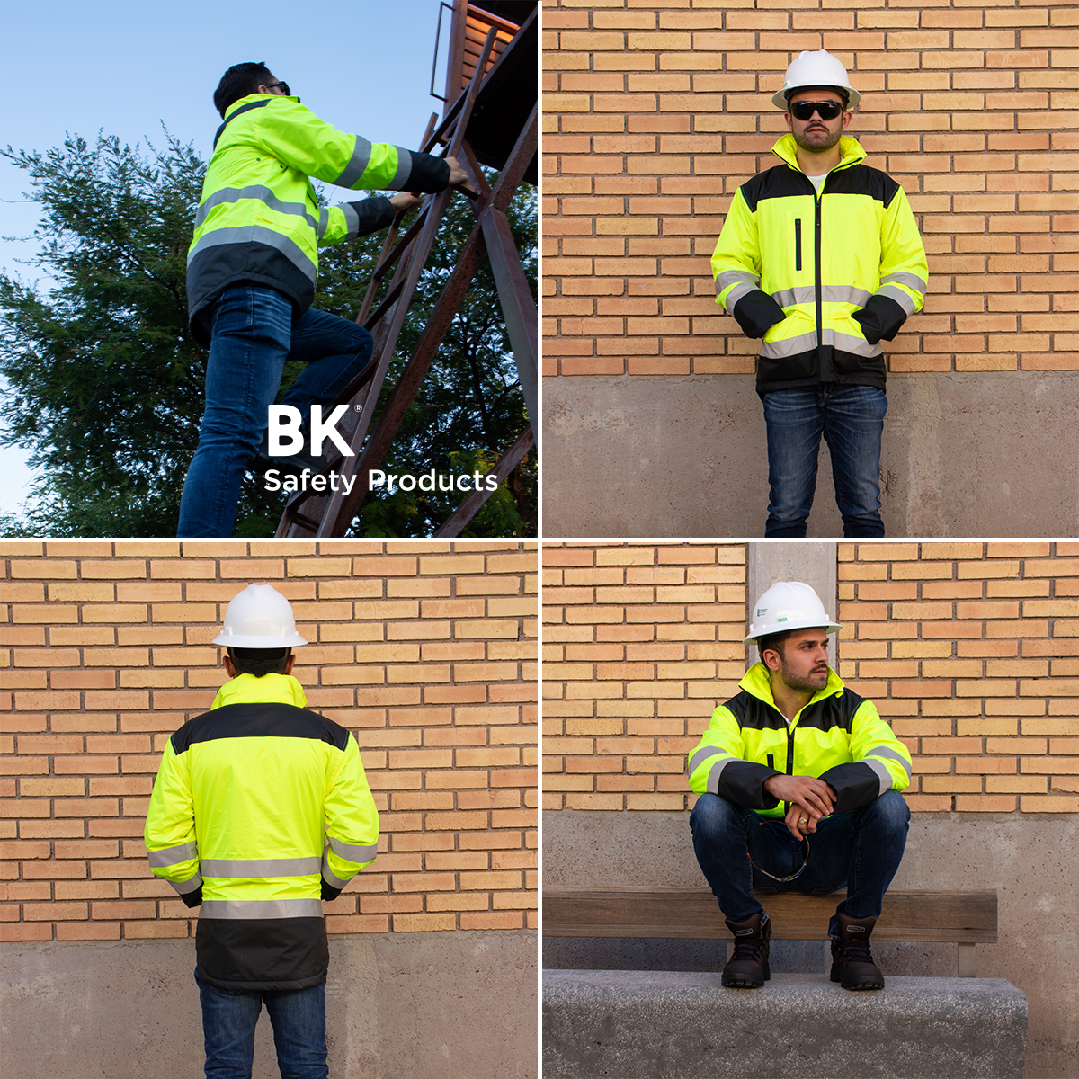 Chamarra Polar thermic de trabajo impermeable con reflejante alta visibilidad Bk safety products 5 tallas disponibles.