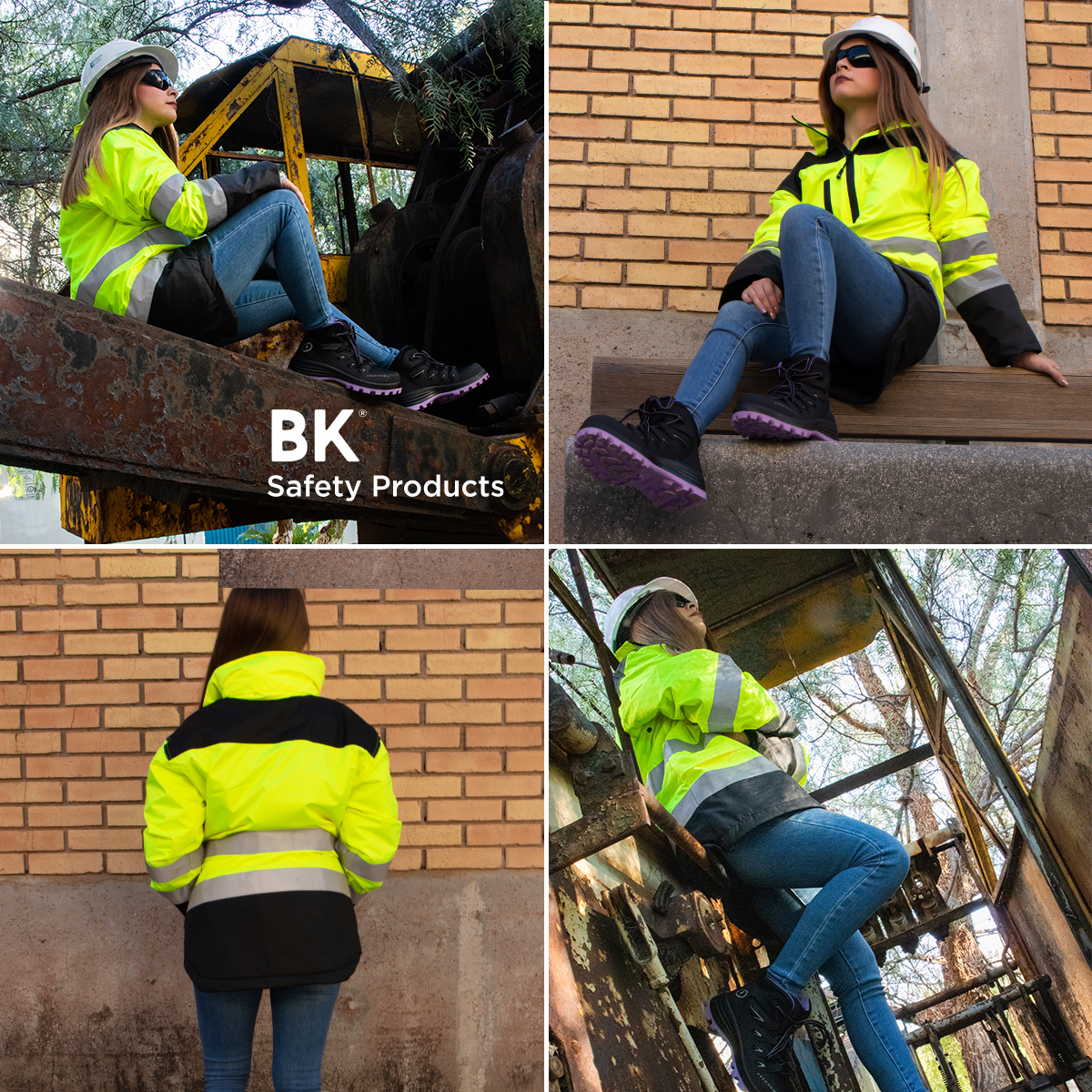 Chamarra Polar thermic de trabajo impermeable con reflejante alta visibilidad Bk safety products 5 tallas disponibles.