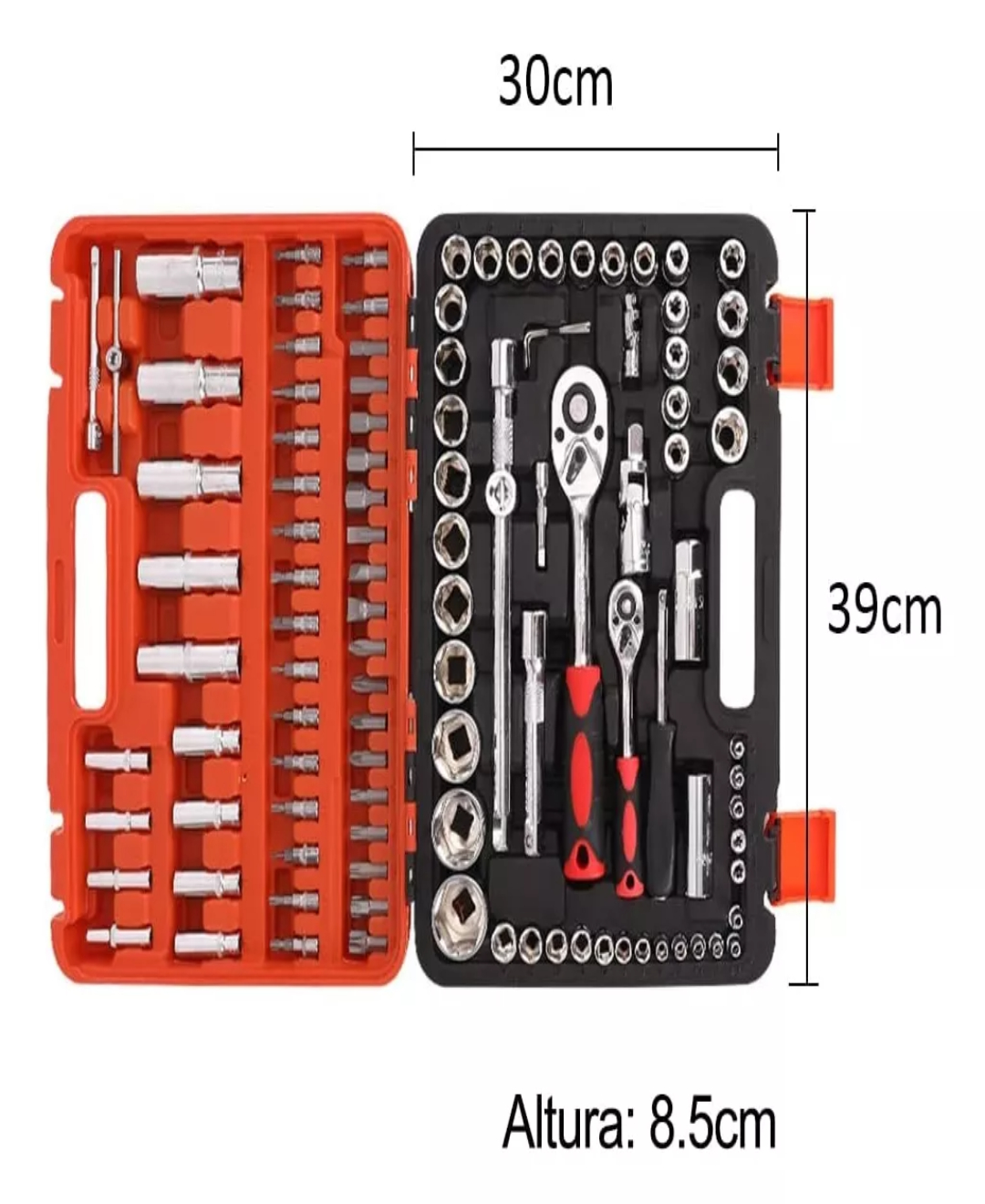 108 Pz Juego De Dados Herramientas Llaves Autocle Estuche.