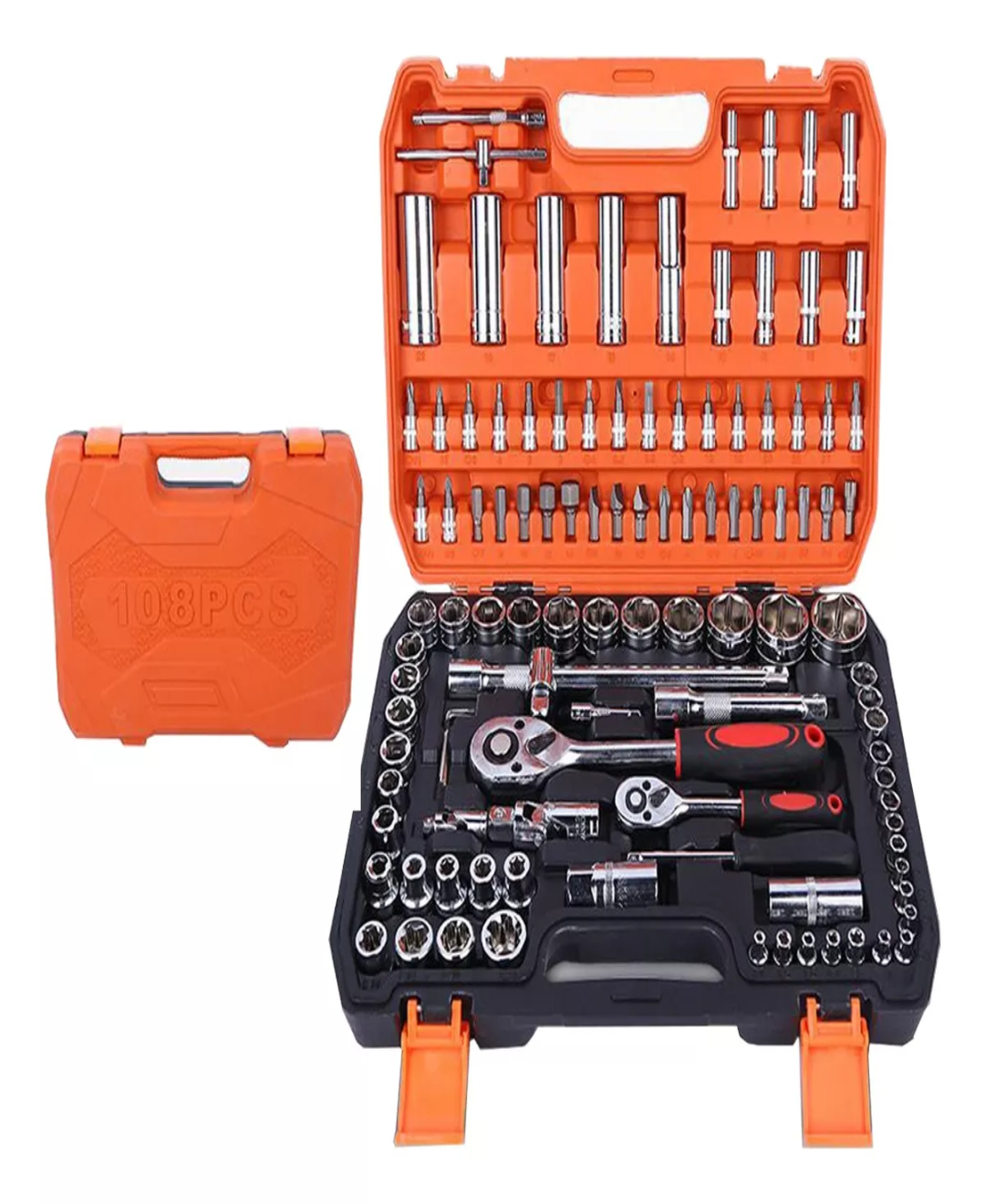 108 Pz Juego De Dados Herramientas Llaves Autocle Estuche.