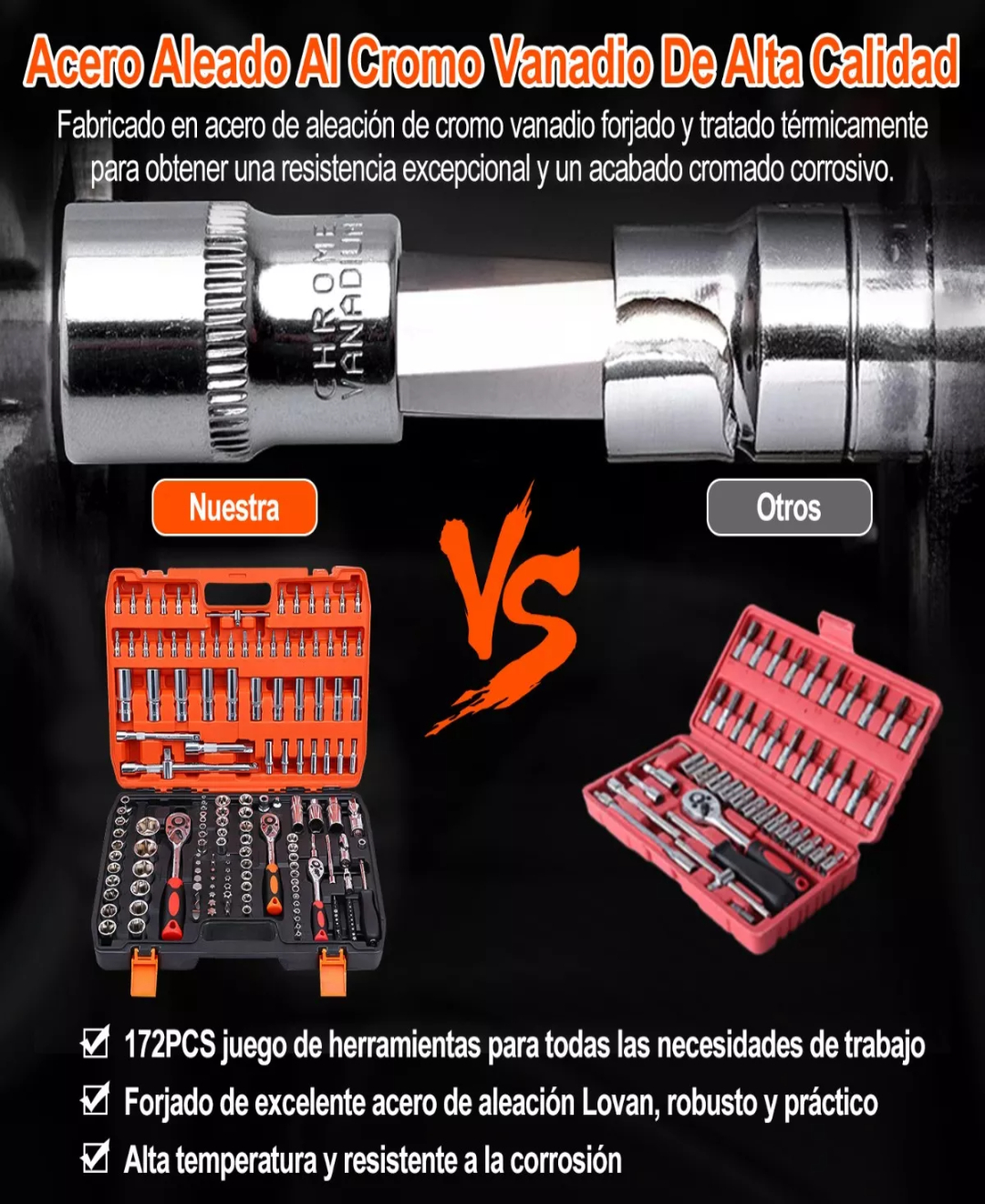 Juego De Herramientas Mecánicas Automóvile Con Matraca 172pz