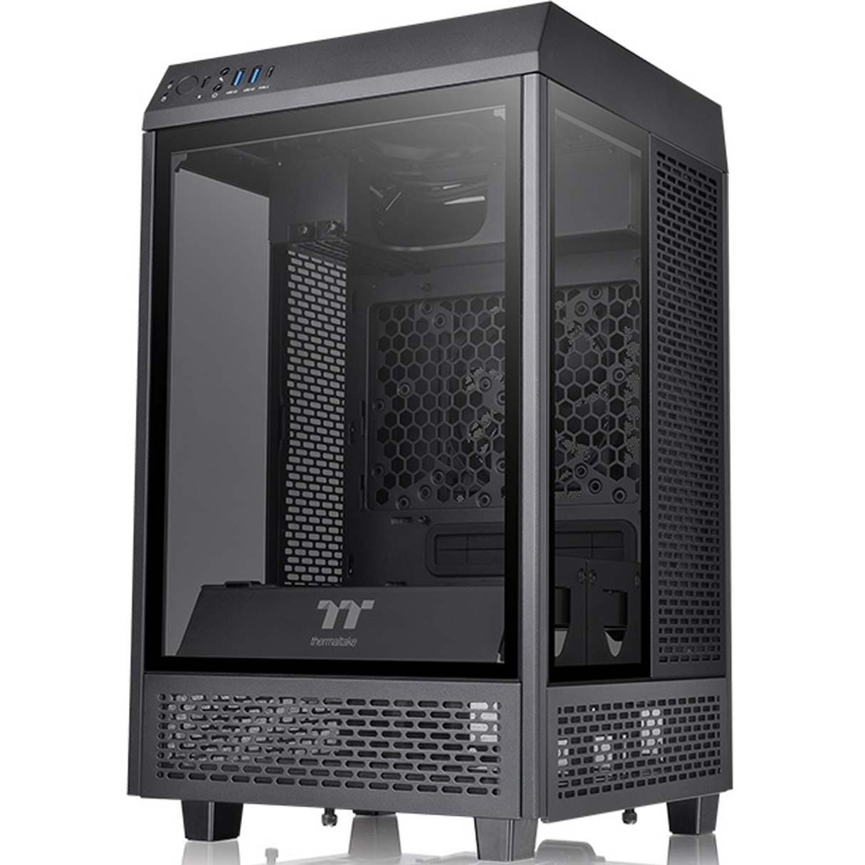 Gabinete Gamer THERMALTAKE The Tower 100 Mini ITX Cristal Templado Negro CA-1R3-00S1WN-00 