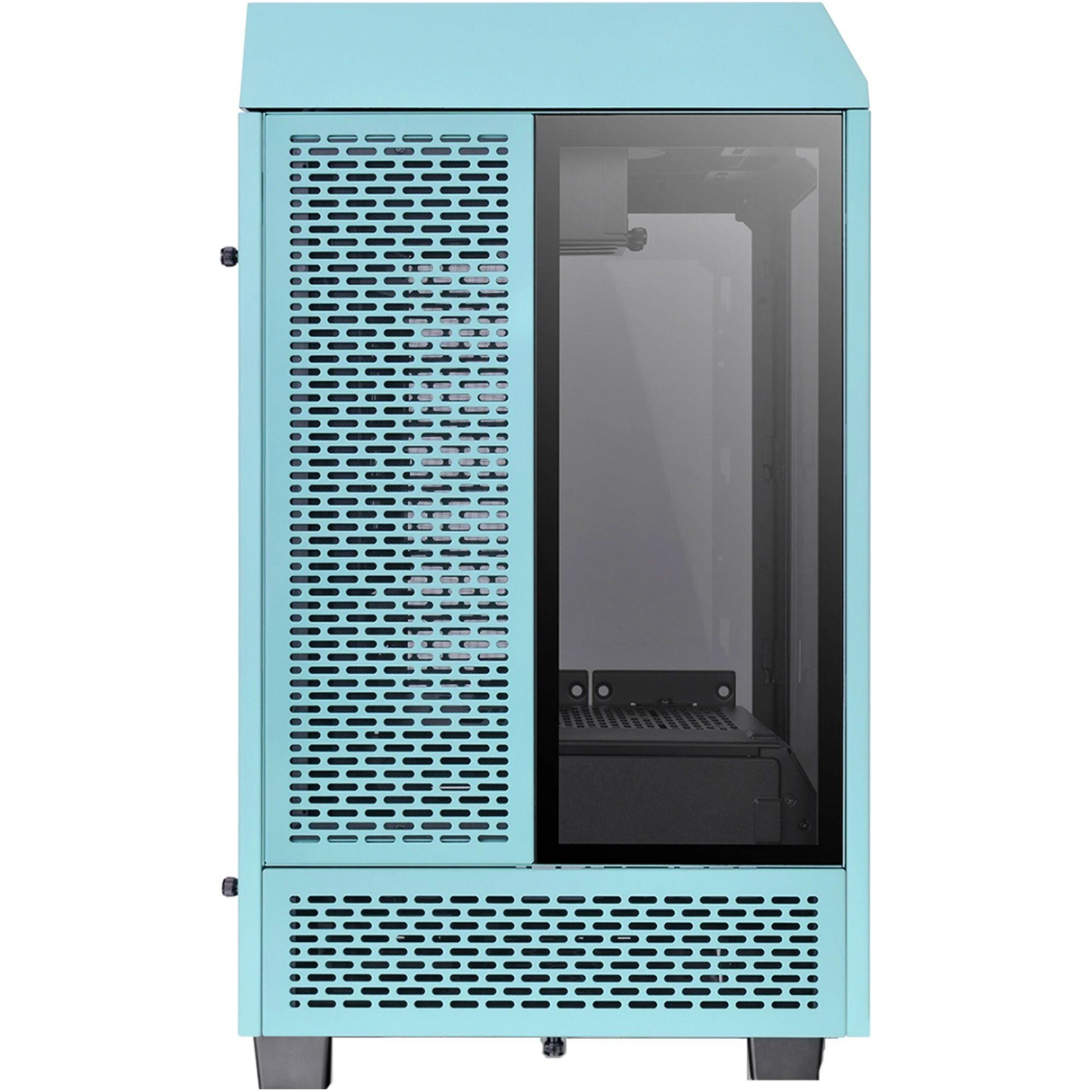 Gabinete Gamer THERMALTAKE The Tower 100 Mini ITX Mini Torre 2 Fan Cristal Templado USB-C Turquesa 
