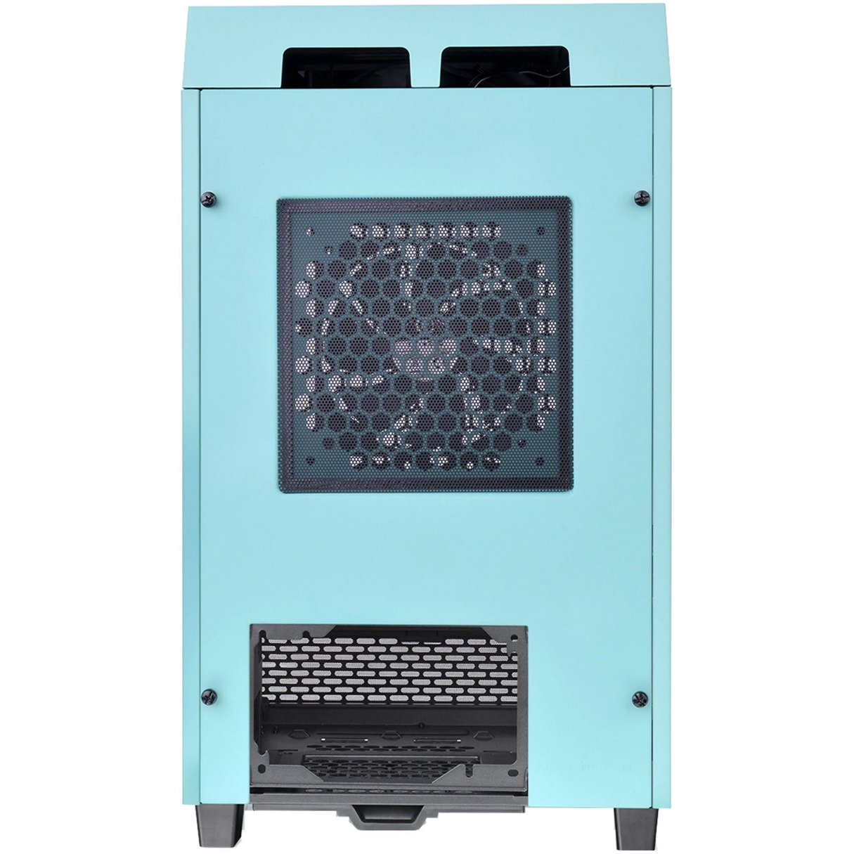 Gabinete Gamer THERMALTAKE The Tower 100 Mini ITX Mini Torre 2 Fan Cristal Templado USB-C Turquesa 
