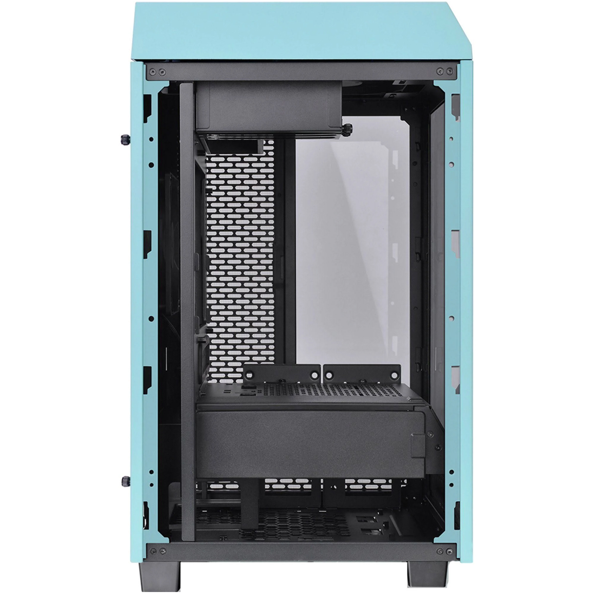 Gabinete Gamer THERMALTAKE The Tower 100 Mini ITX Mini Torre 2 Fan Cristal Templado USB-C Turquesa 