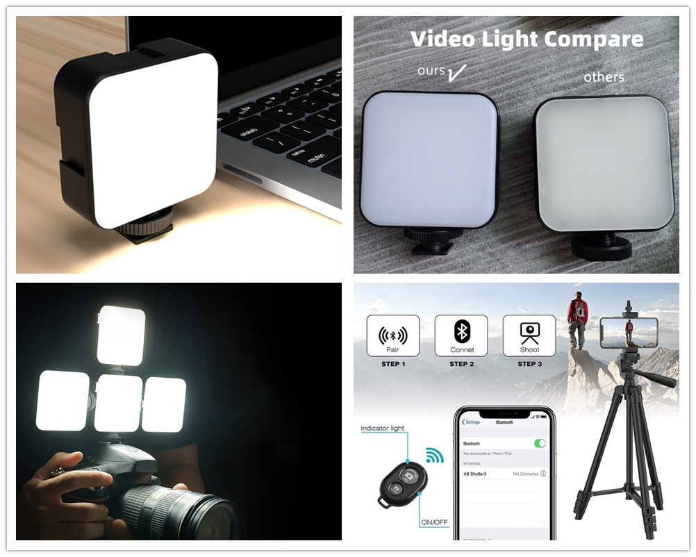 51 Inch / 130cm TriPod Vlogging Kit, Lampara Led, Micrófono, Soporte para Teléfono, Control Remoto Bluetooth
