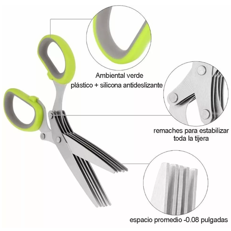 Tijeras Multicorte Cocina Picar Especias Acero Inoxidable