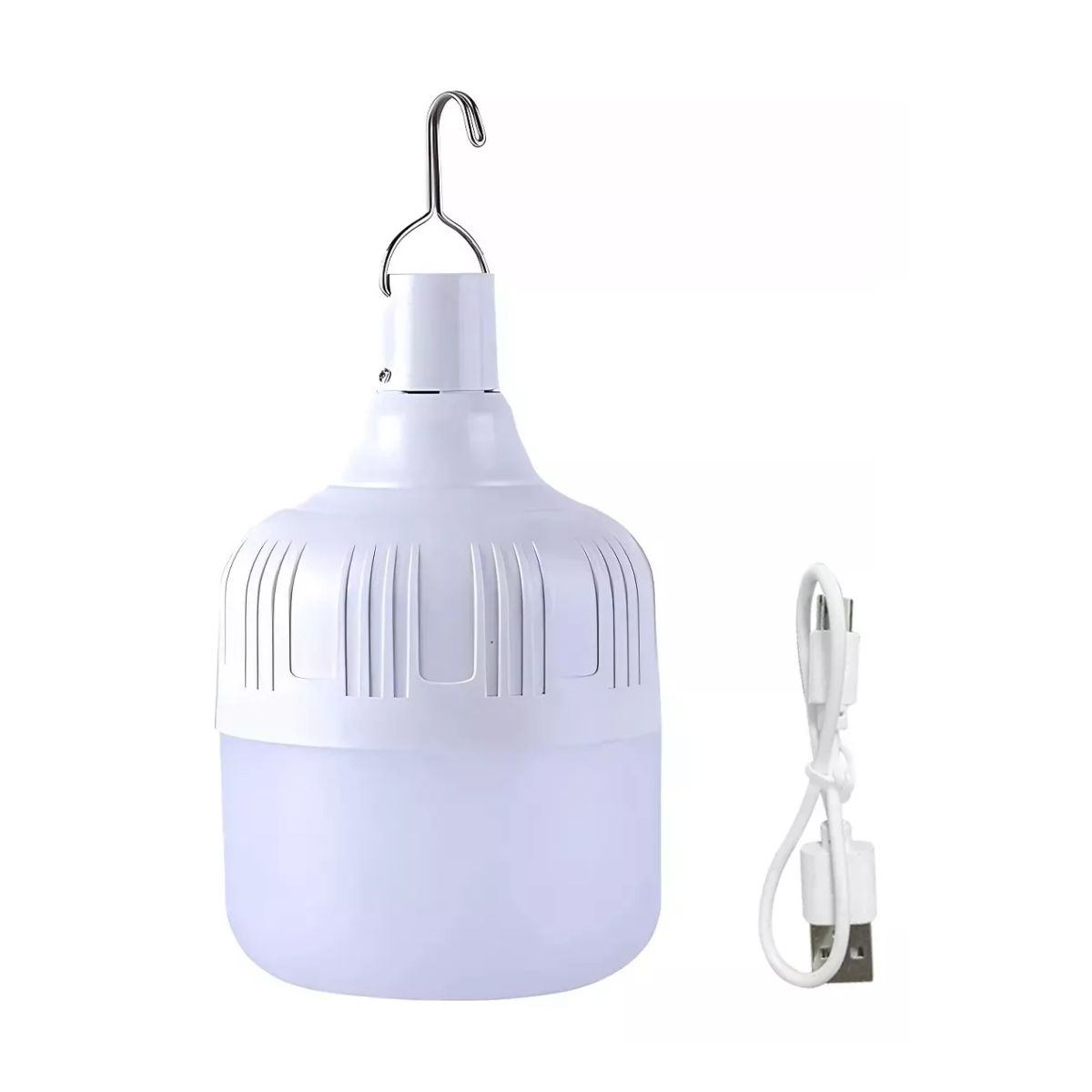 Lámpara Foco Led Portatil Recargable Emergencia Usb Blanco