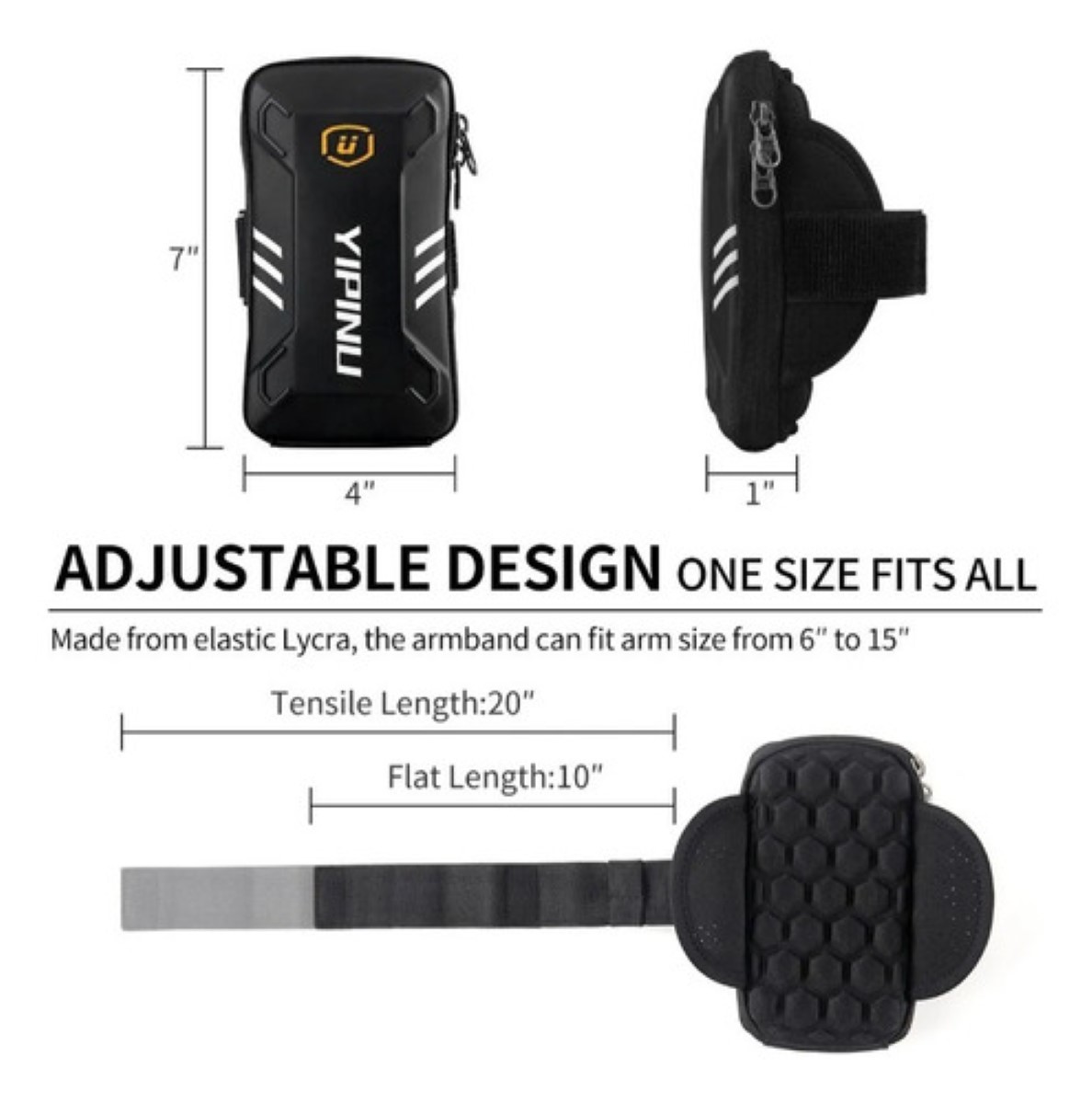 Brazalete Porta Celular Deportivo Plazo Para Correr Amplio Negro