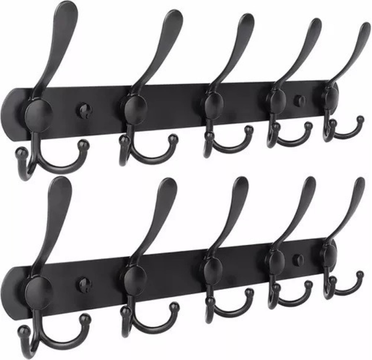 Ganchos Para Percheros Multifunción Montado En Pared 2 Pcs Negro