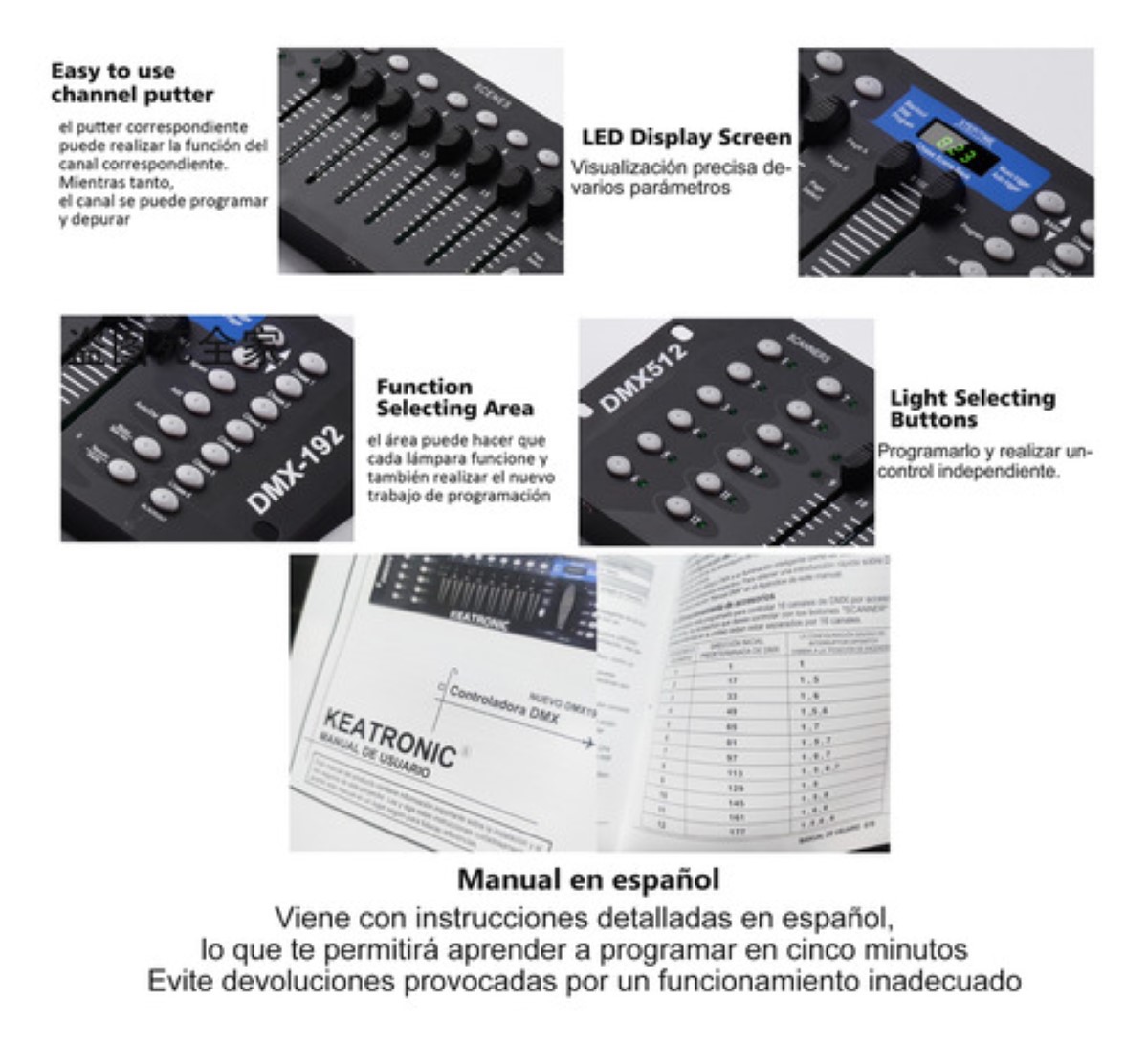 Controller DMX 192 Canali - Console Per Luci Da Palco, Controllo Fino A 12 Luci Intelligenti