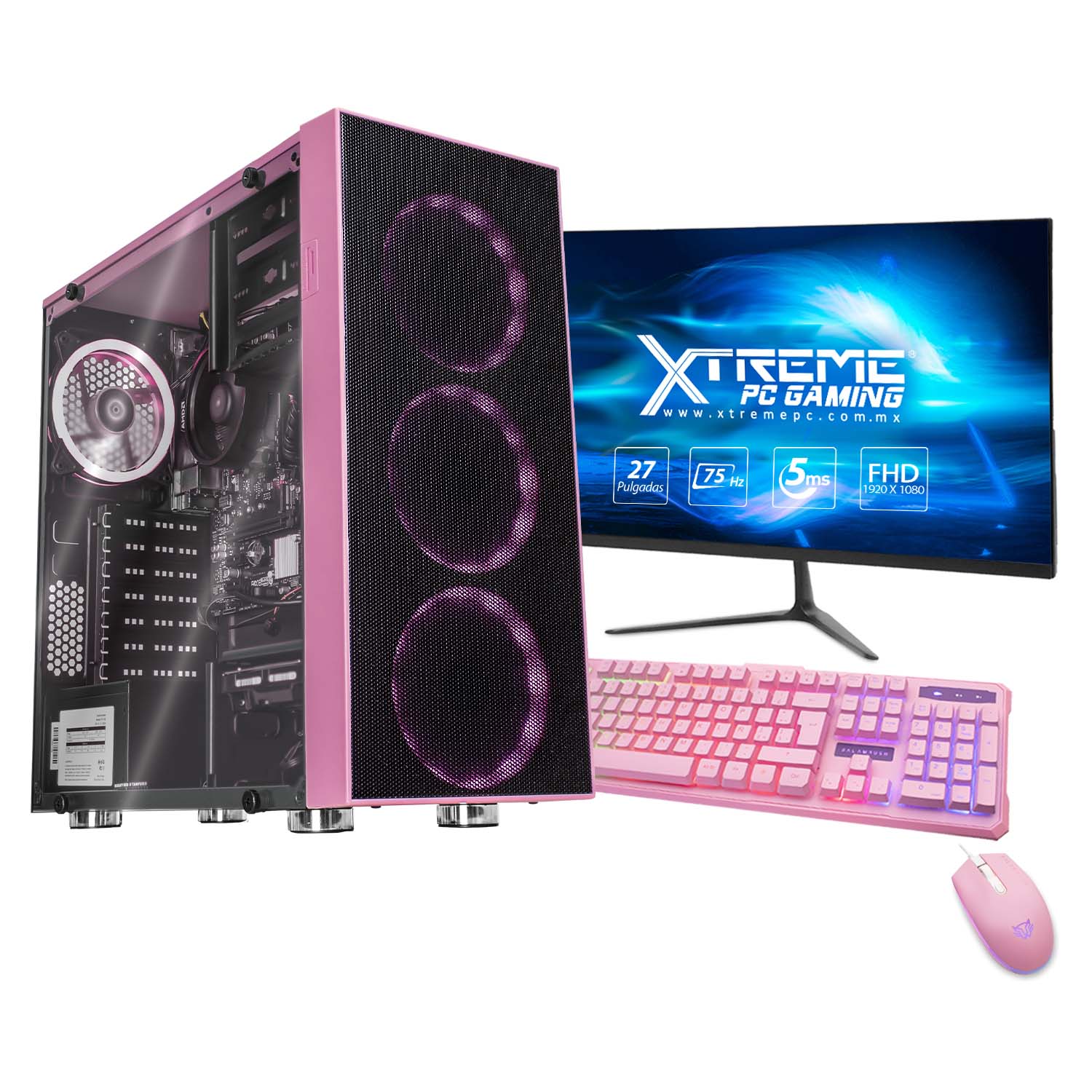 Xtreme PC Gaming AMD Radeon Vega Renoir Ryzen 5 5600G 16GB SSD 240GB 2TB Monitor 27 WIFI Pink 