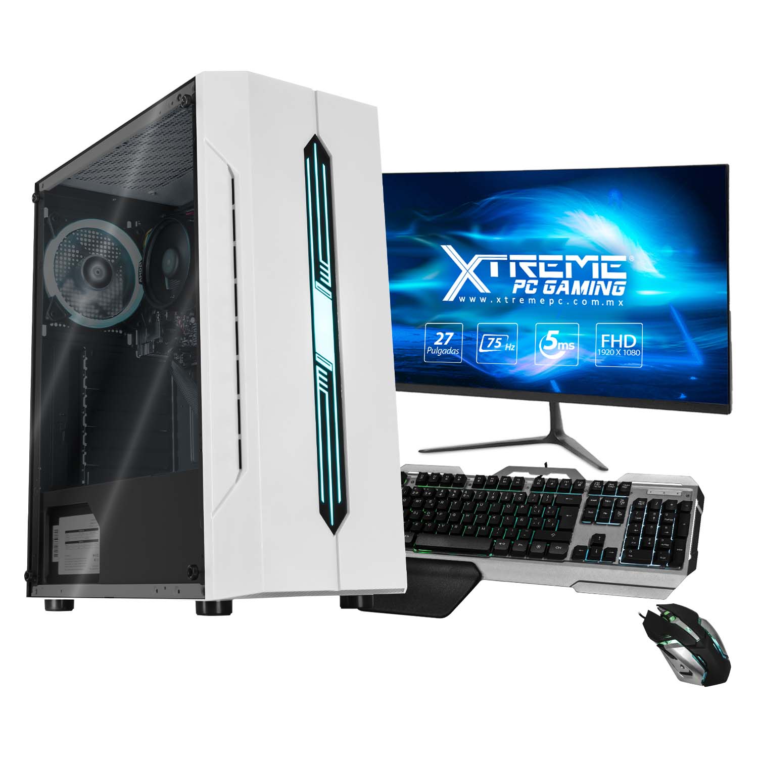 Xtreme PC Gaming AMD Radeon Vega Renoir Ryzen 5 5600G 16GB SSD 240GB 2TB Monitor 27 WIFI White 