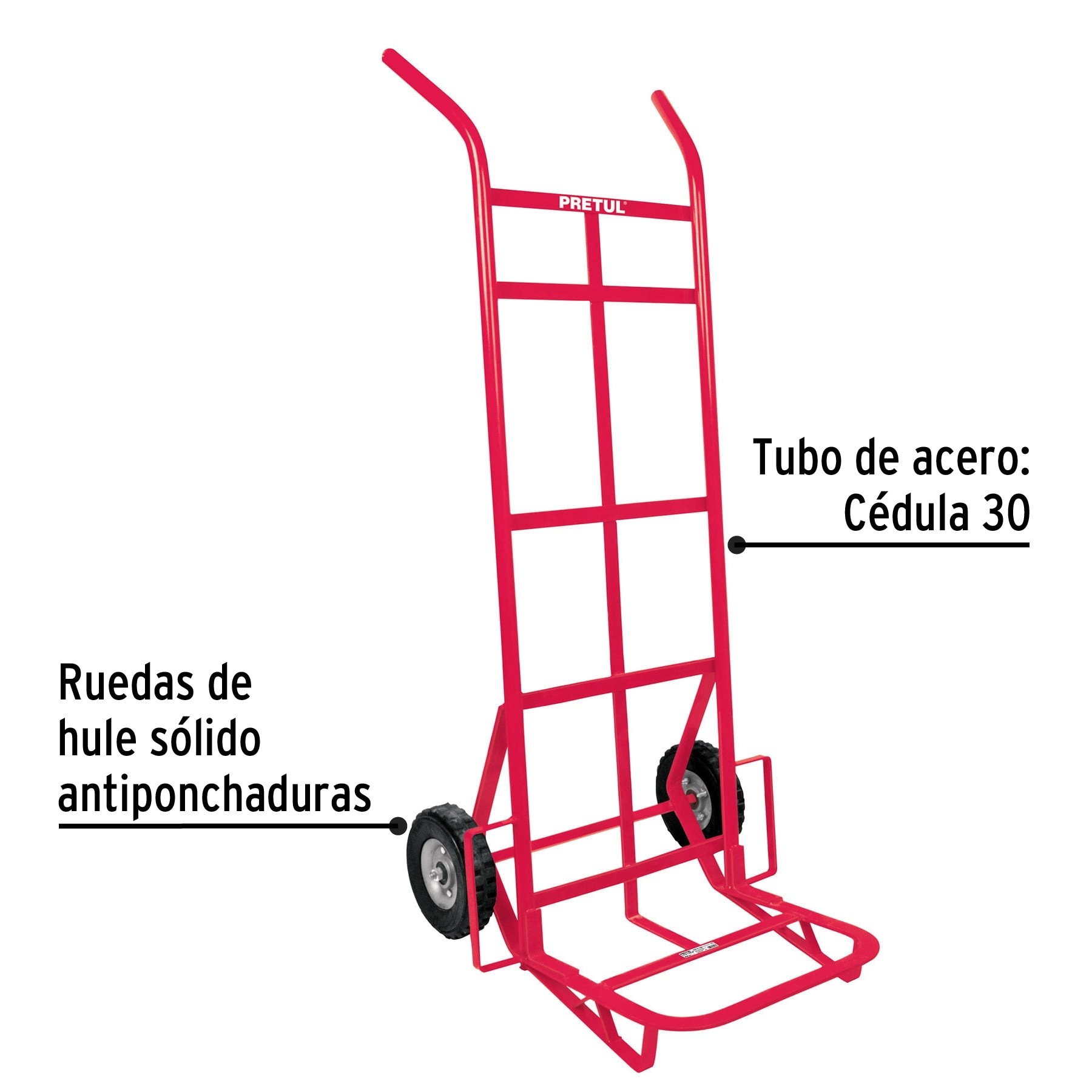 DIABLO DE CARGA DE 300 KG, RUEDAS SÓLIDAS, DOBLE BALERO 44477