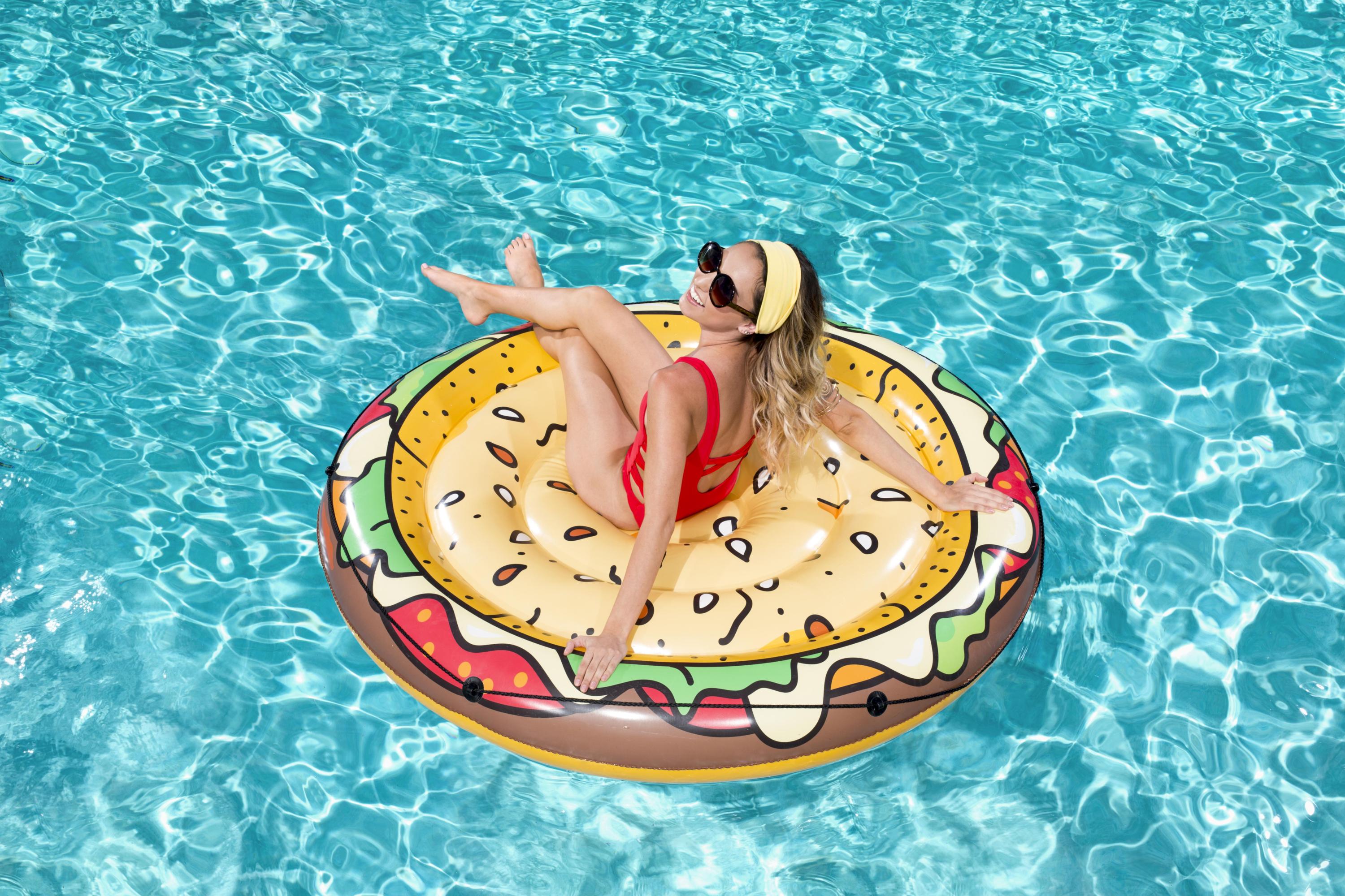 Cama inflable adulto decorada hambuergesa 1 modelo 1.58 metros (62 pulgadas) caja (1)