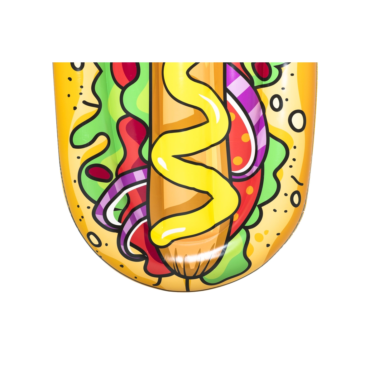 Cama inflable adulto decorada hot doog 1 modelo  1.90 metros x 1.09 centimetros (6.7 x 43pulgadas) caja (1)