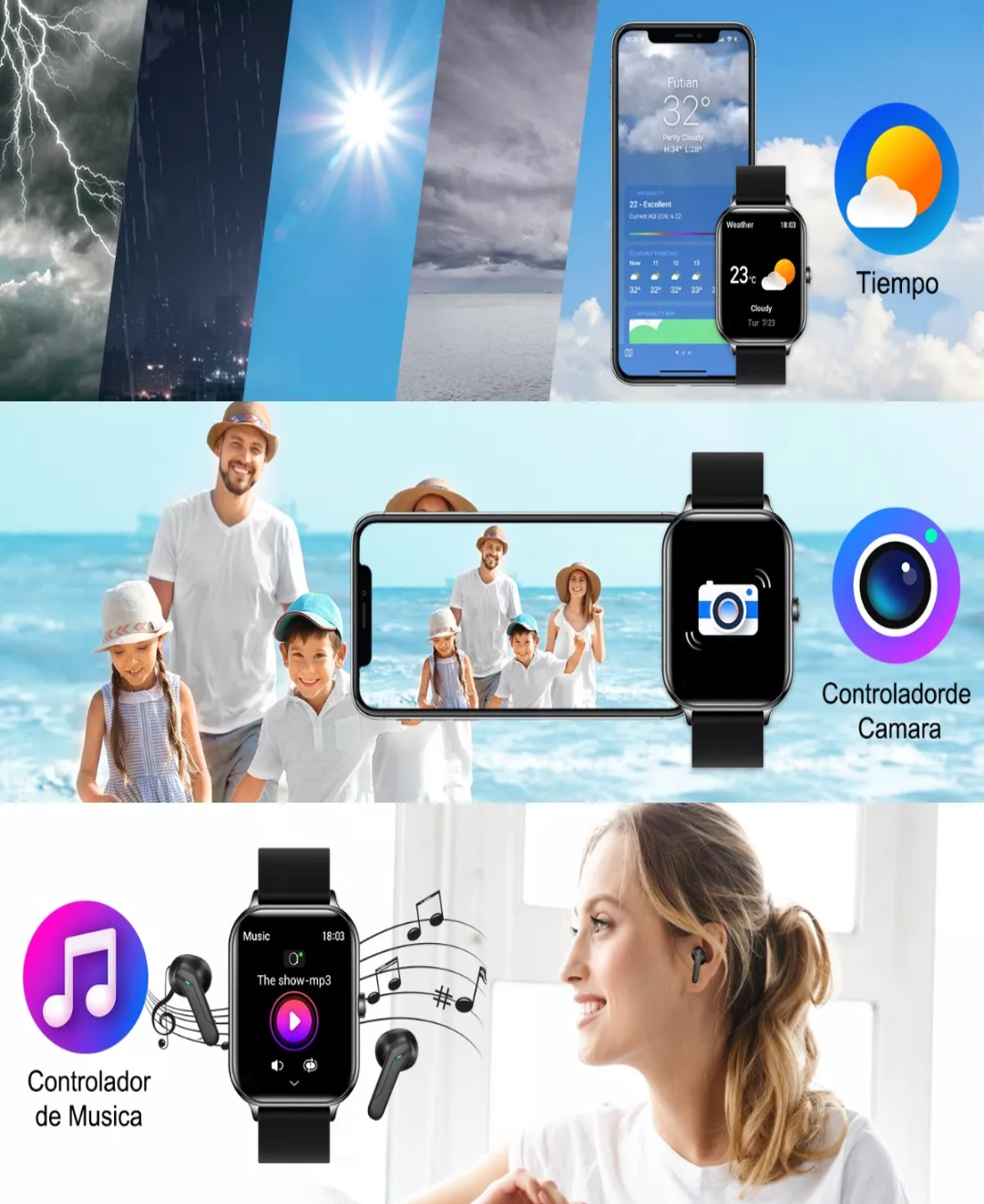Reloj Inteligente Ku6 1.91'' Smartwatch Bluetooth Llamada