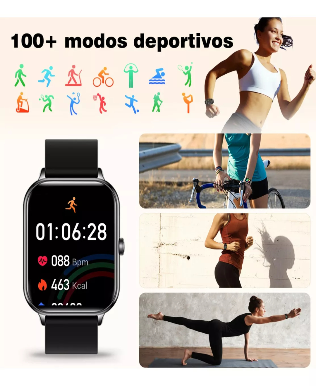 Reloj Inteligente Ku6 1.91'' Smartwatch Bluetooth Llamada